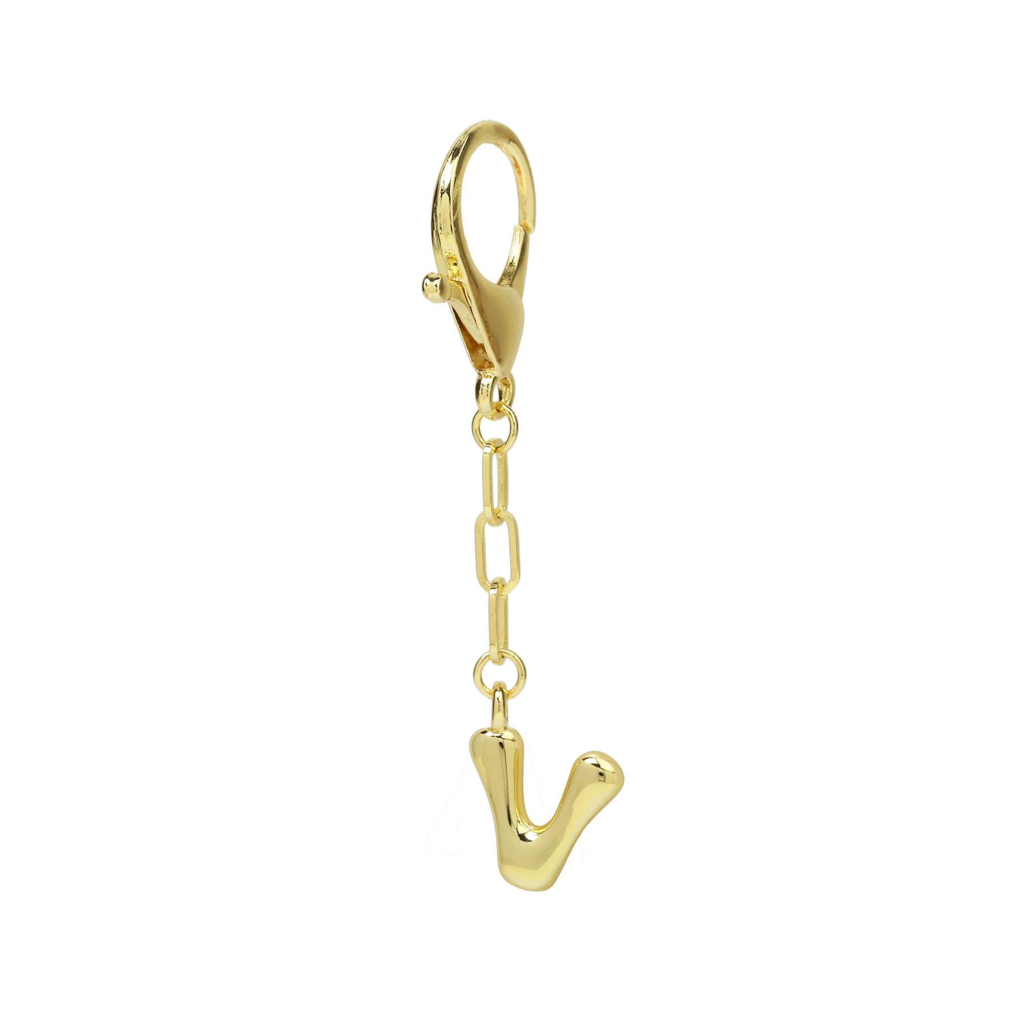 Chunky Bubble  Initial  Letter Bag Key Chain Charm