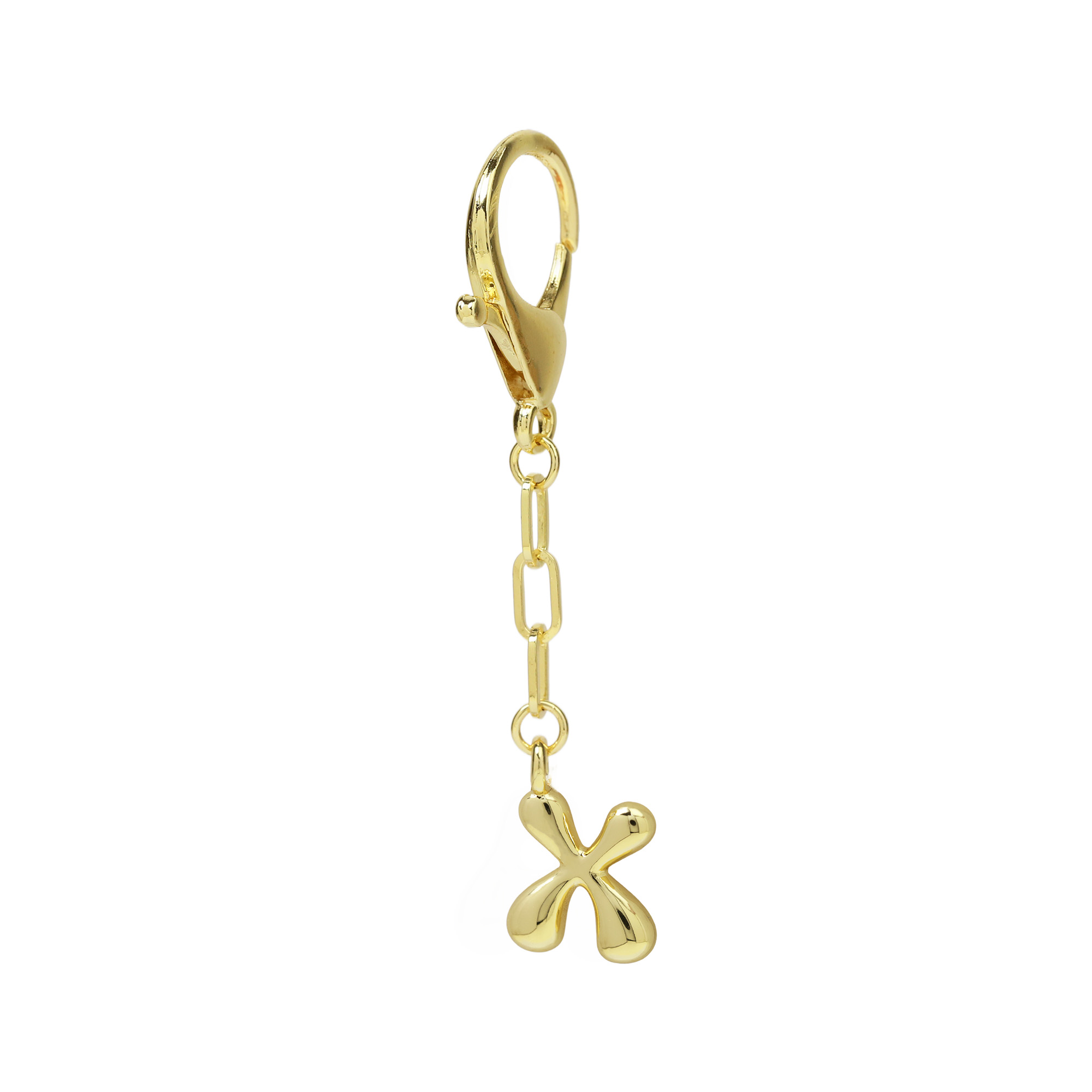 Chunky Bubble  Initial  Letter Bag Key Chain Charm