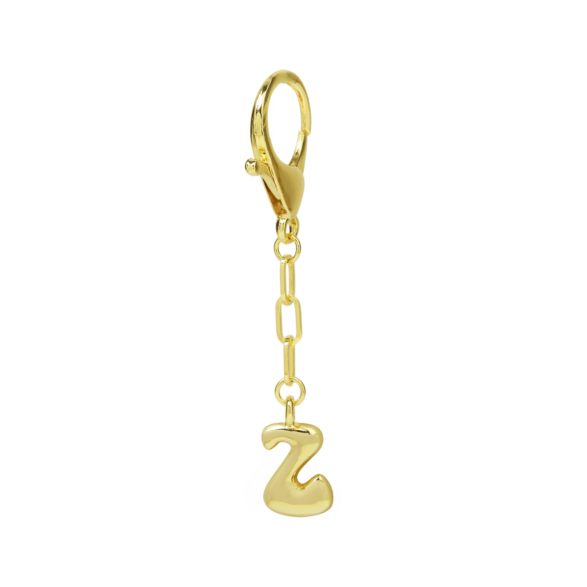 Chunky Bubble  Initial  Letter Bag Key Chain Charm