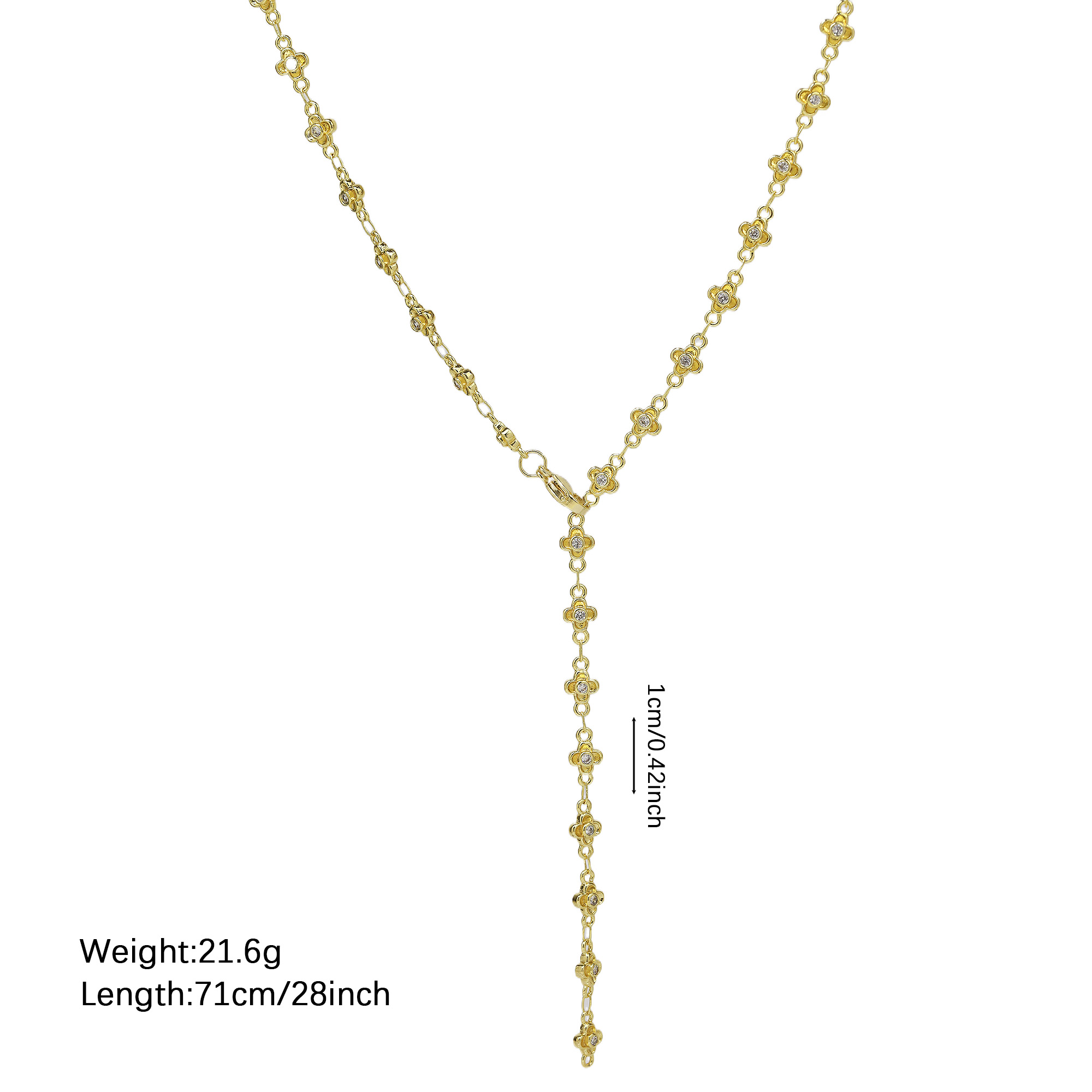 Flower Y Chain Necklace