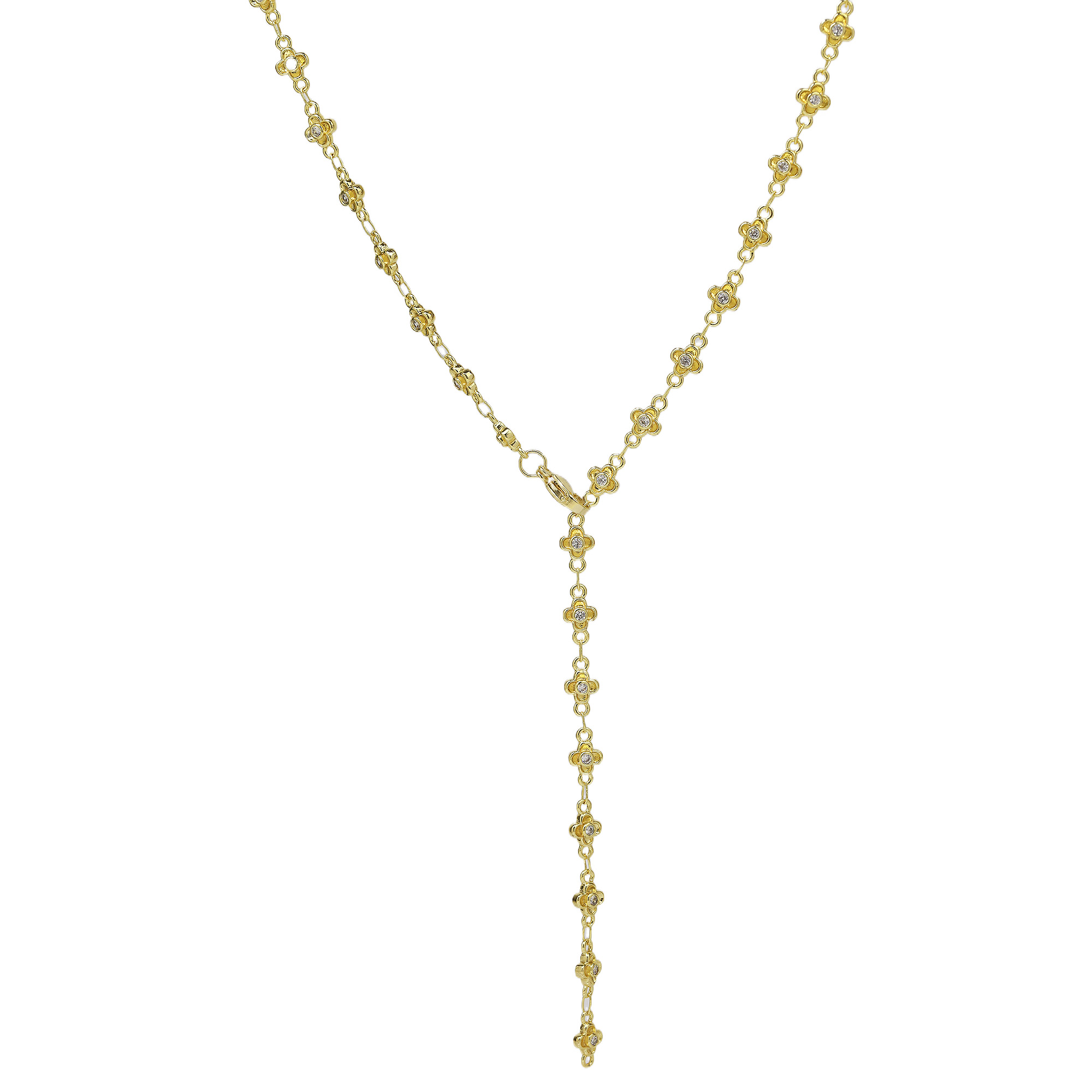 Flower Y Chain Necklace