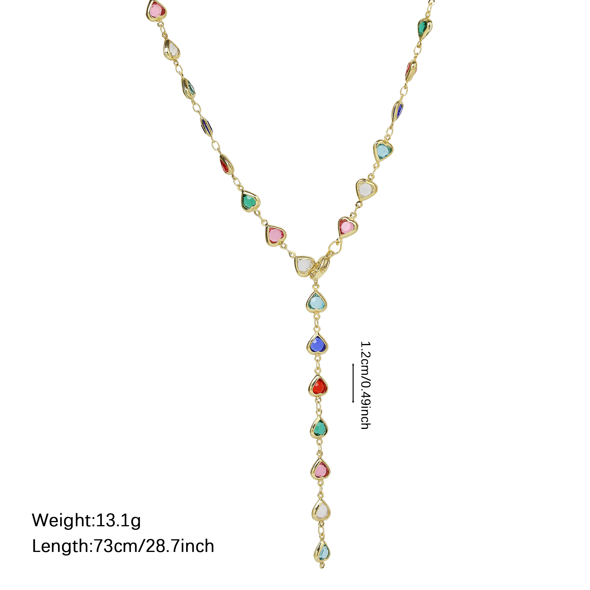 Multi-color Heart Chain Necklace
