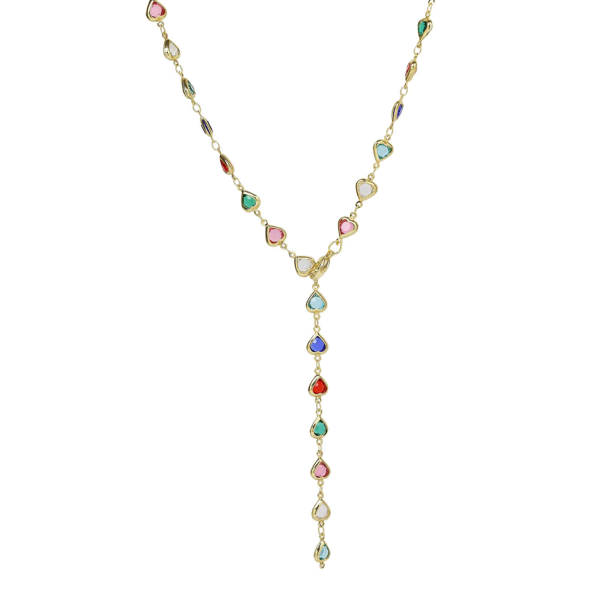 Multi-color Heart Chain Necklace