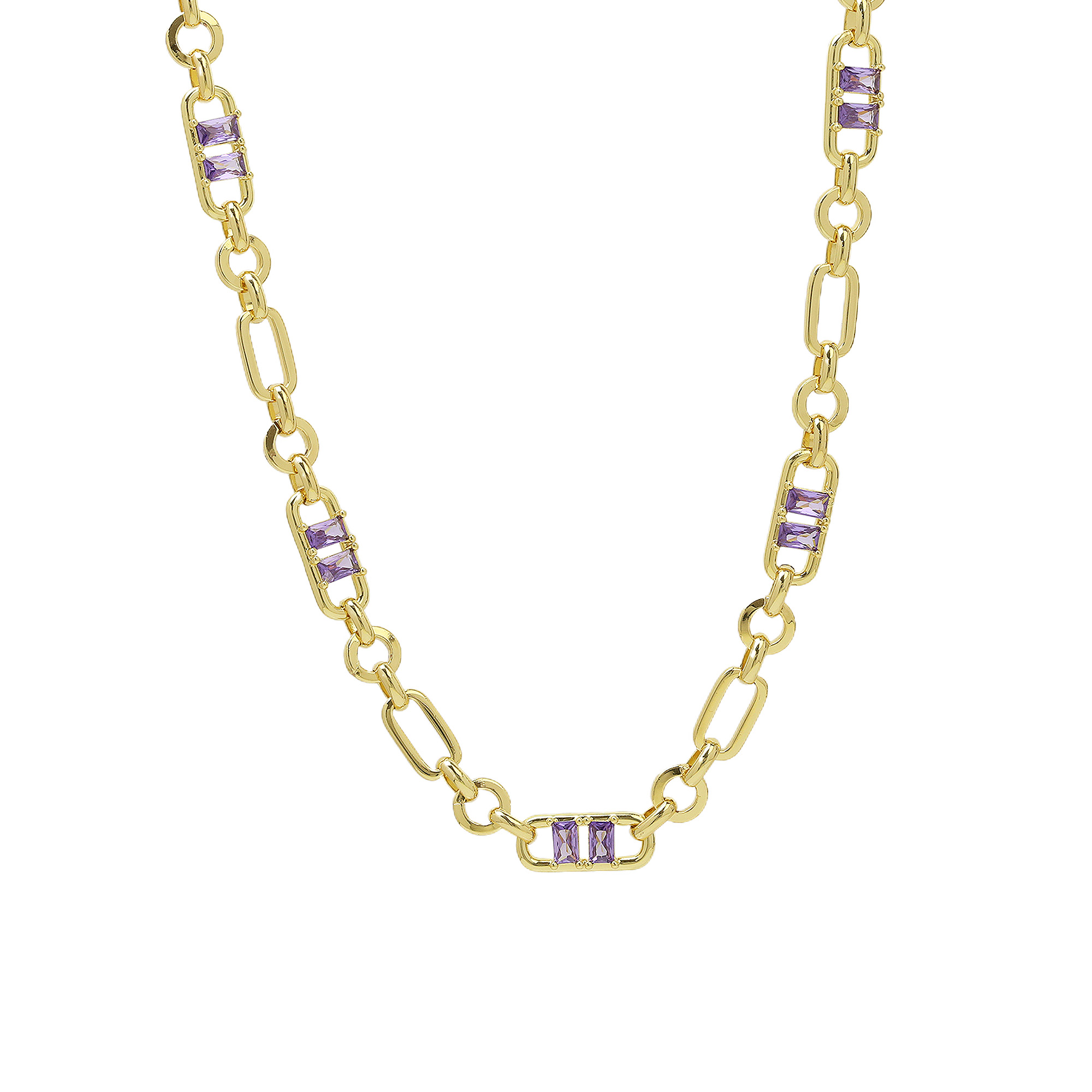 Colorful Zircon 7mm Chain Necklace