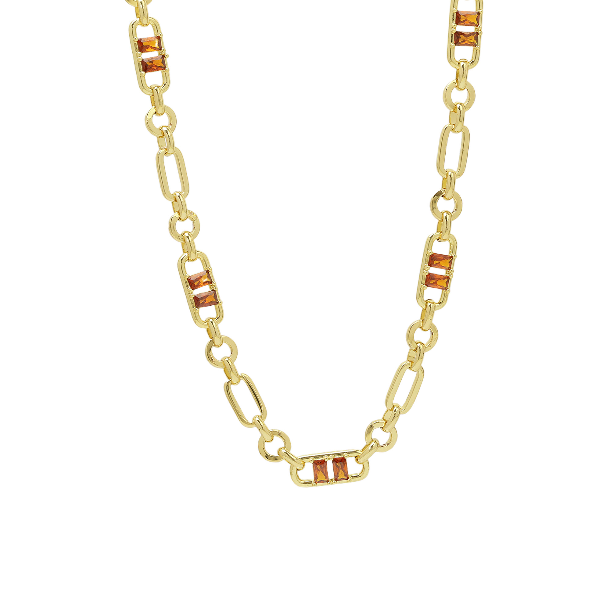 Colorful Zircon 7mm Chain Necklace
