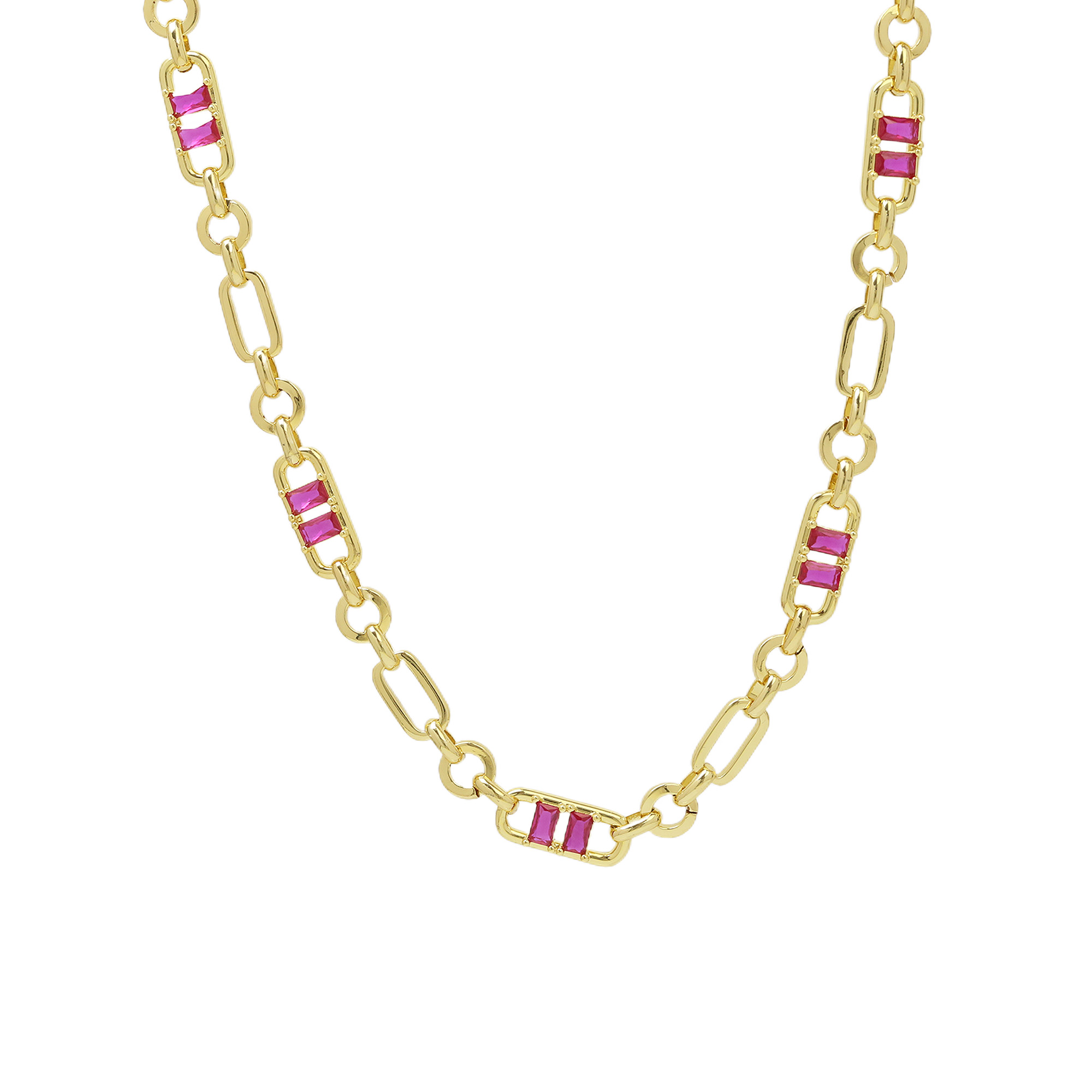 Colorful Zircon 7mm Chain Necklace