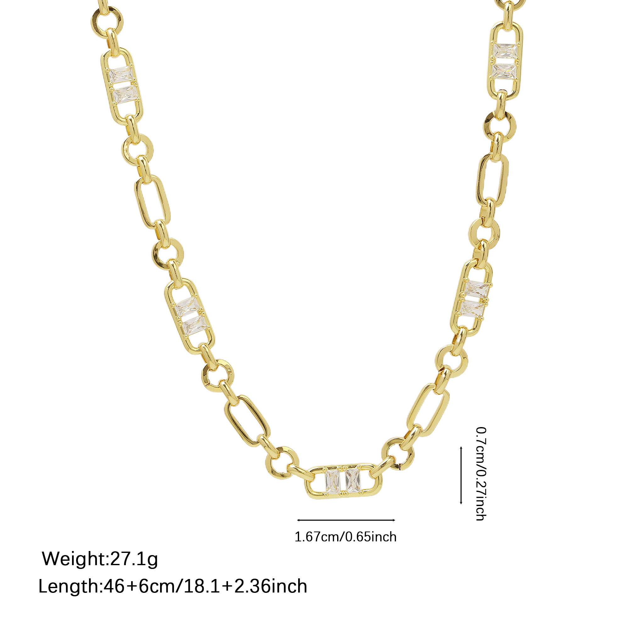 Colorful Zircon 7mm Chain Necklace
