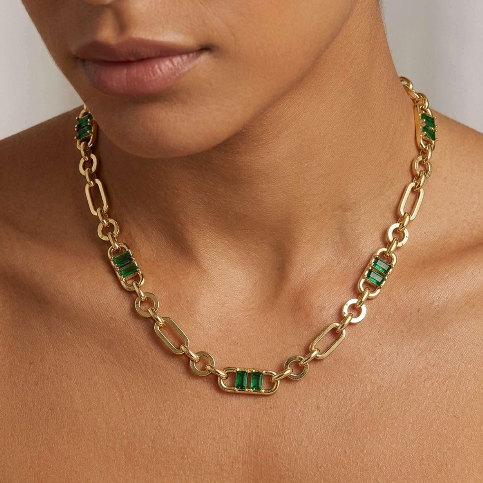 Colorful Zircon 7mm Chain Necklace