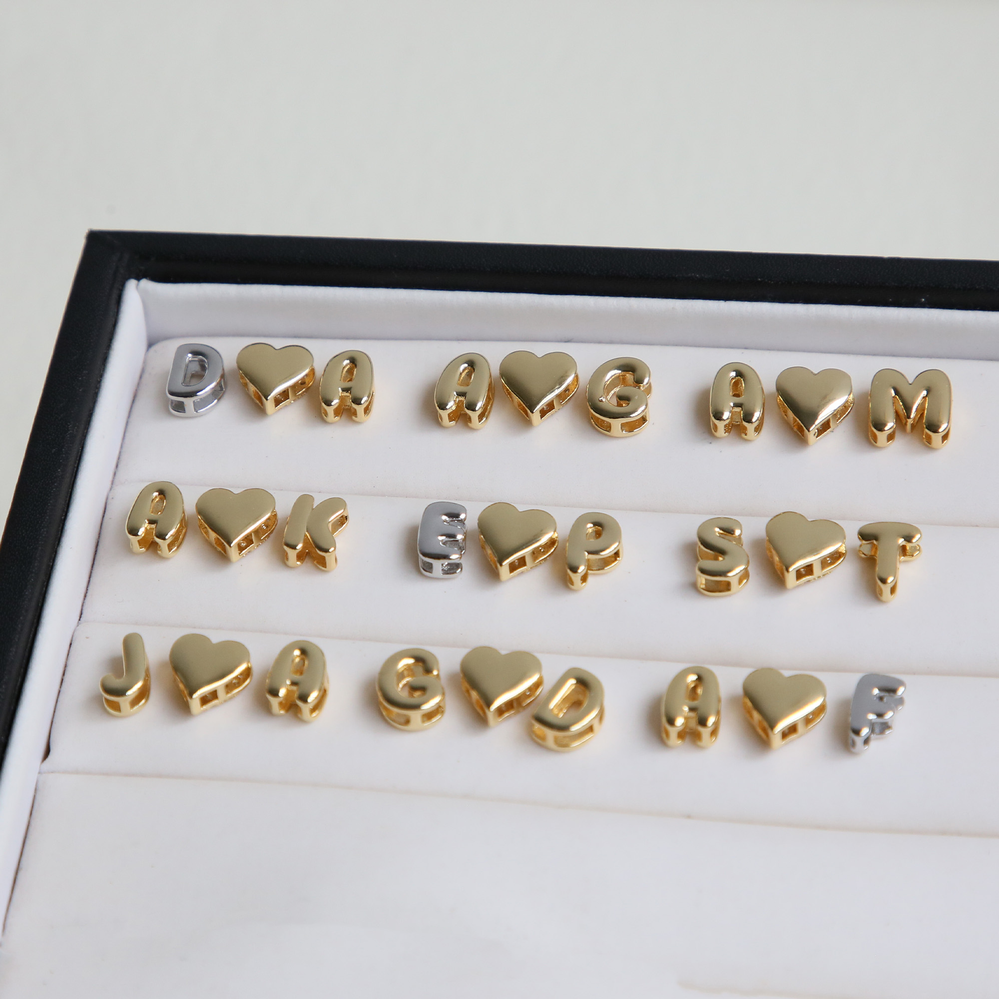 Mini DIY Initial  Bubble Letter Pendant Charm