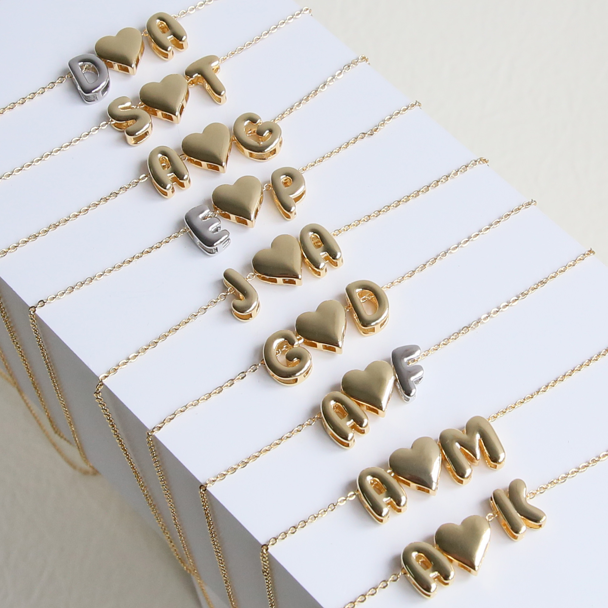 Mini DIY Initial  Bubble Letter Pendant Charm