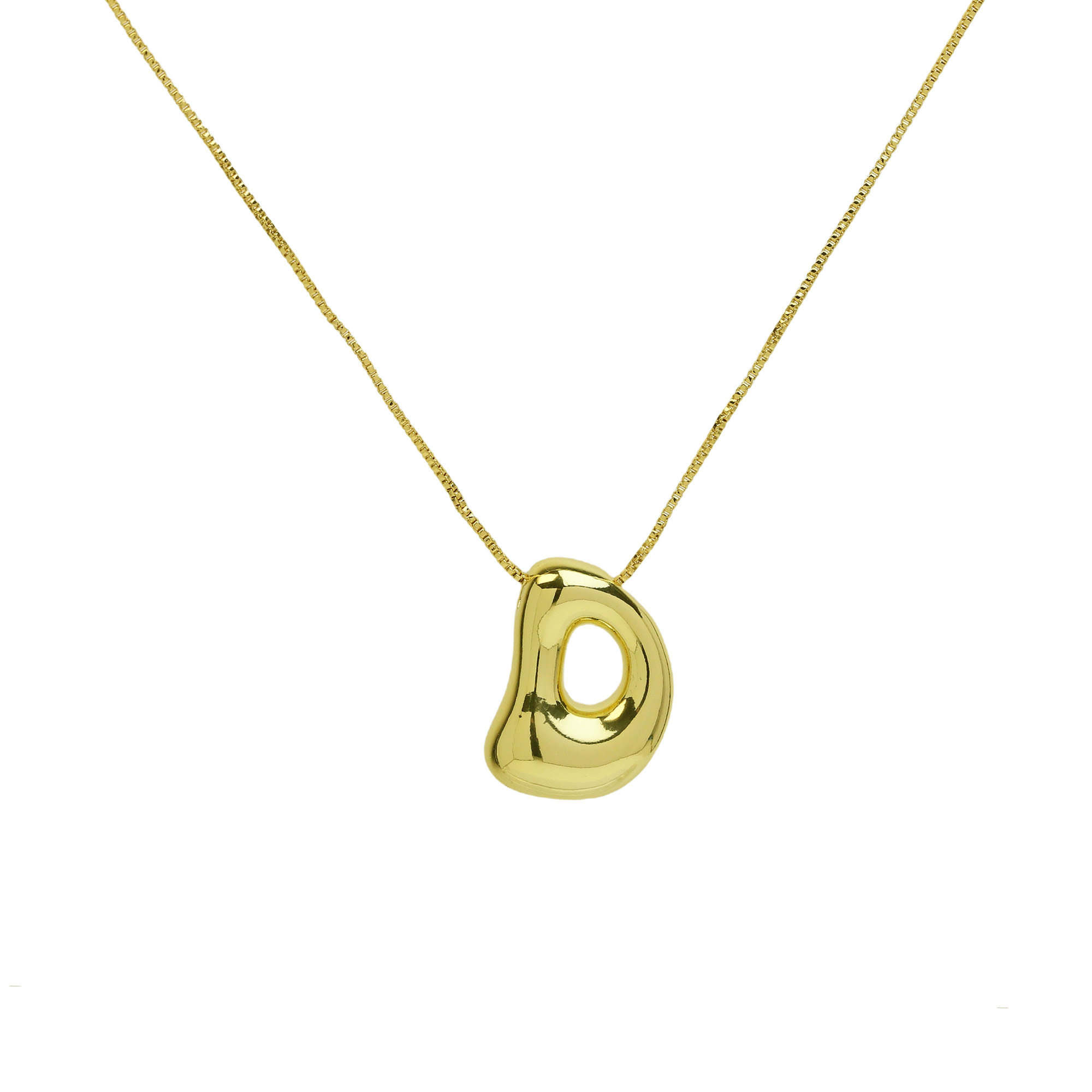 Bubble Initial Letter Alphabet  Pendant Necklace 