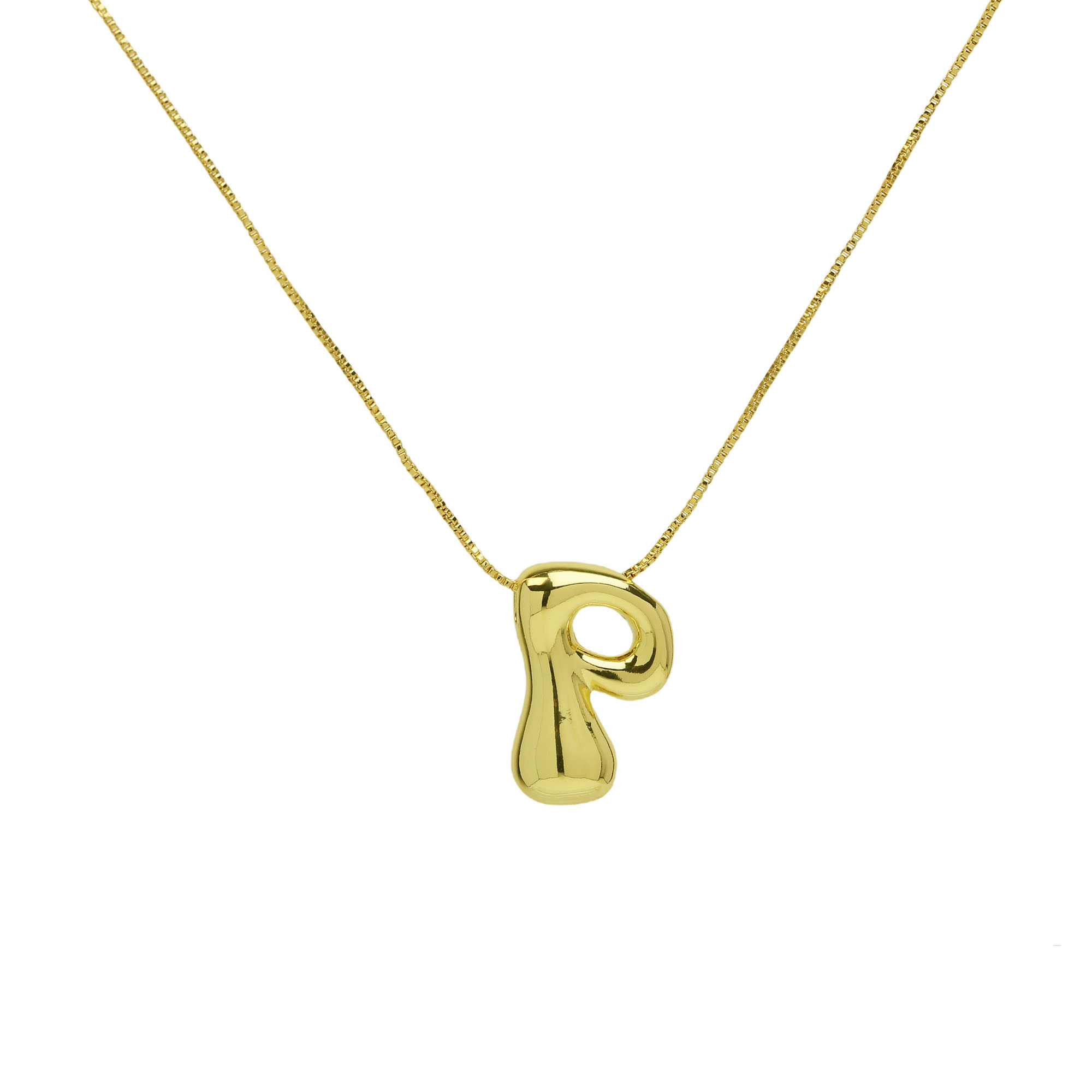 Bubble Initial Letter Alphabet  Pendant Necklace 