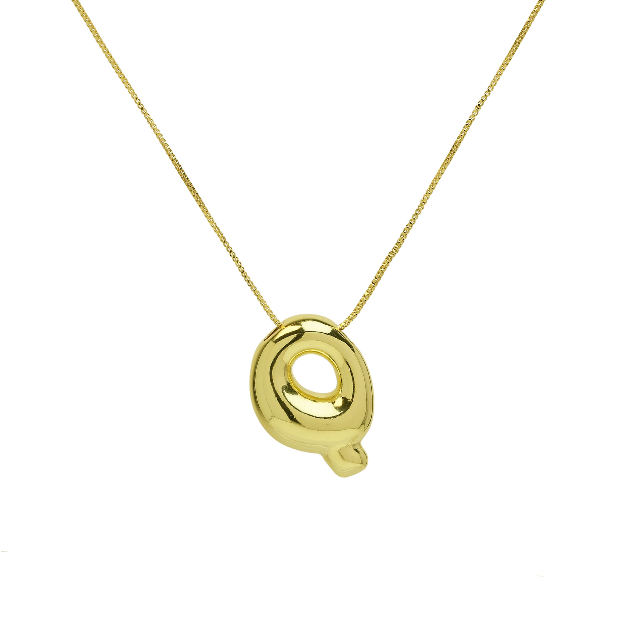 Bubble Initial Letter Alphabet  Pendant Necklace 