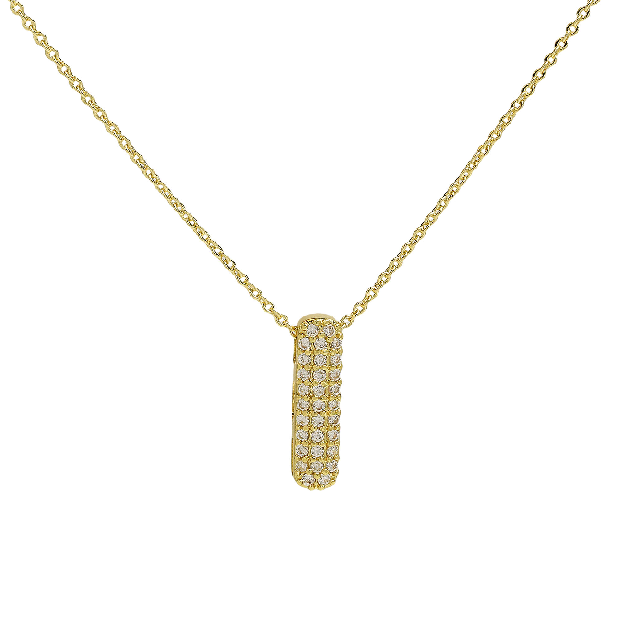 CZ Initial Letter Alphabet Pendant Necklaces