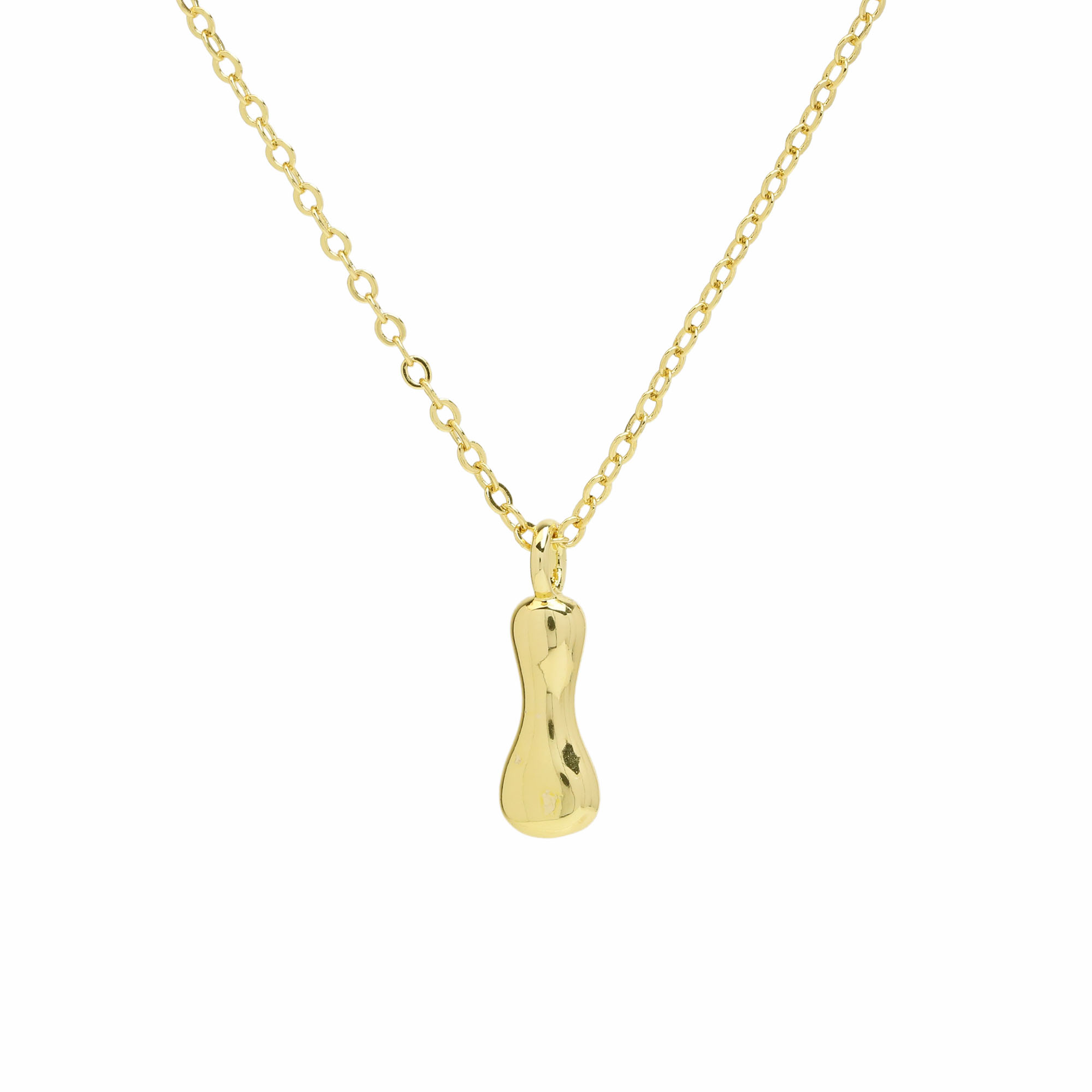 Initial Bubble Letter Alphabet Pendant Necklaces