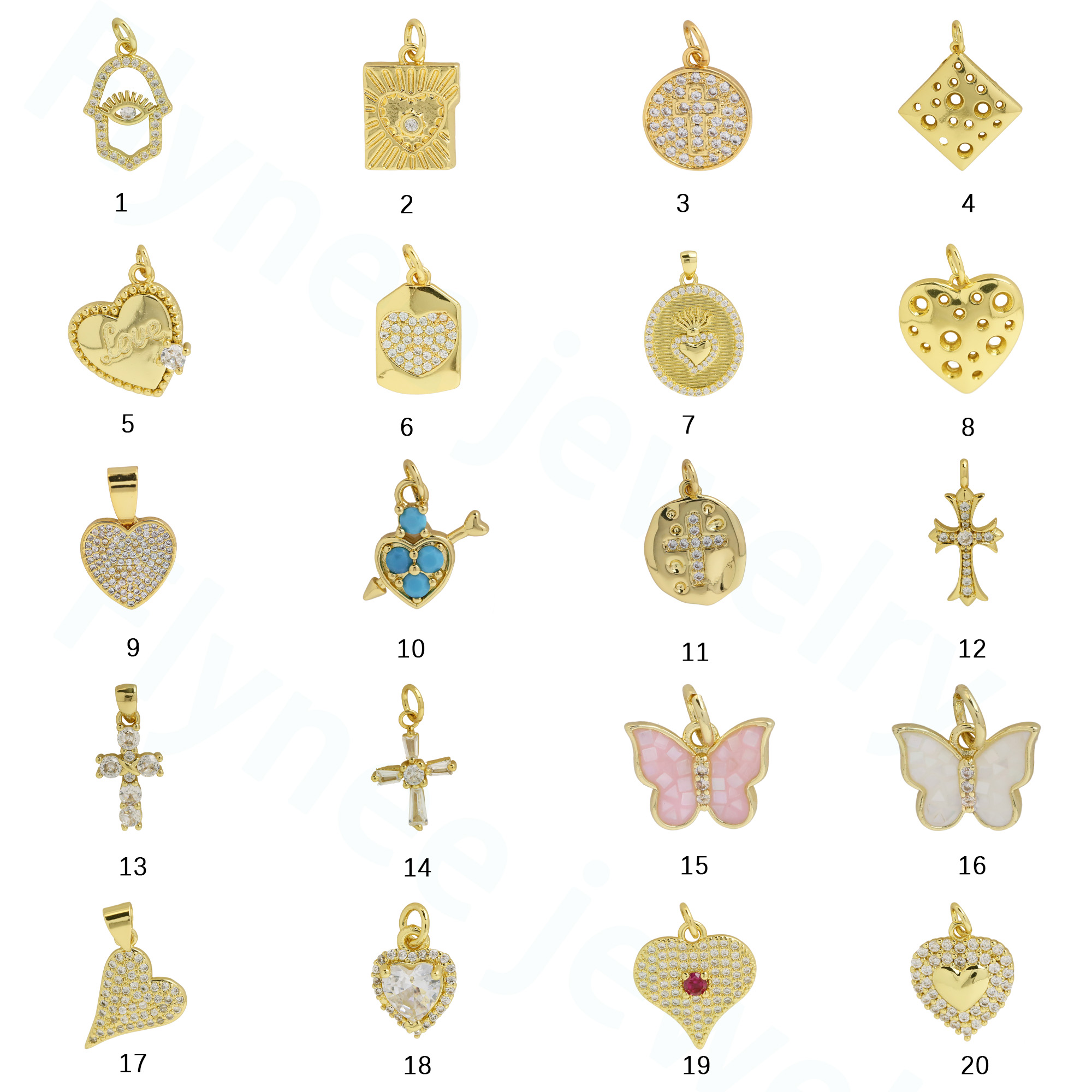 DIY Universe, Eye & Hamsa, Butterfly, Heart Charms Pendants Accessories