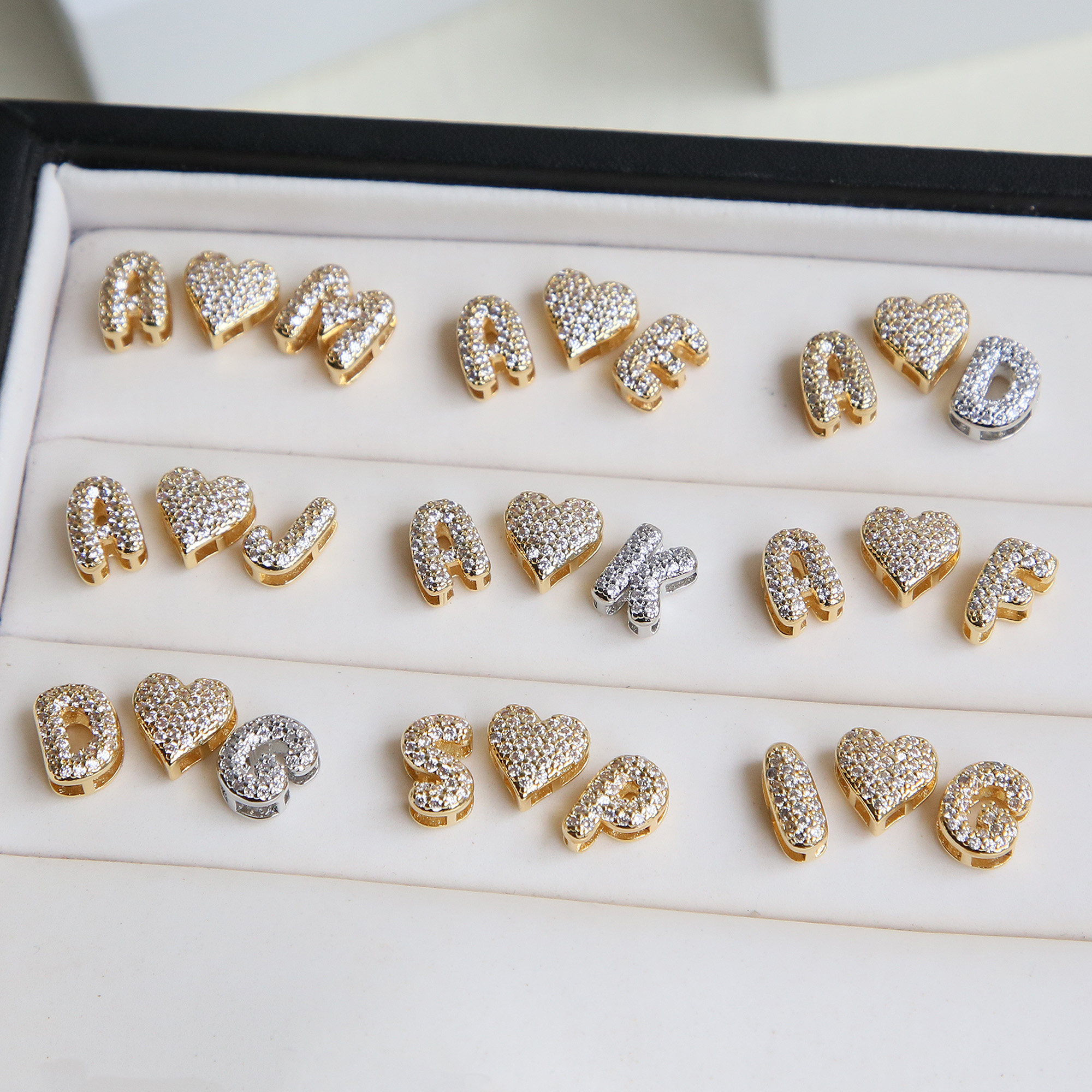 Small Zircon DIY Initial Letter Alphabet Pendant