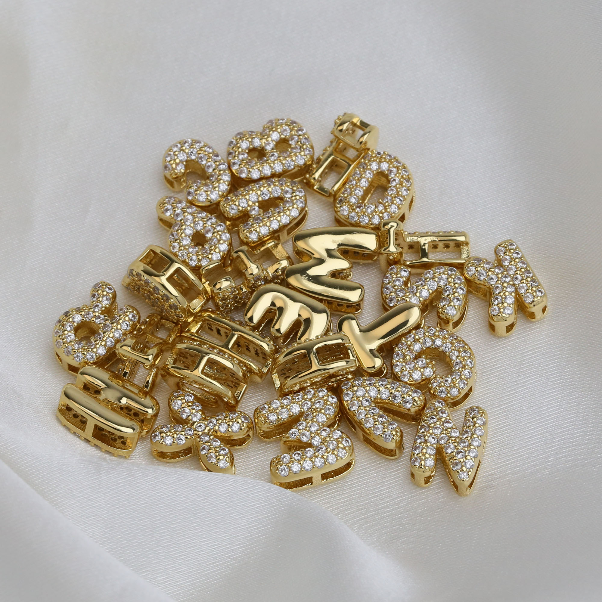 Small Zircon DIY Initial Letter Alphabet Pendant