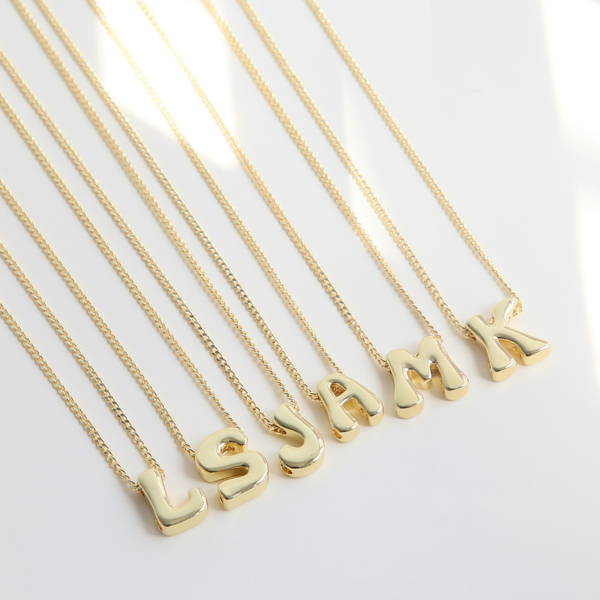 Initial Letter Pendant Necklaces