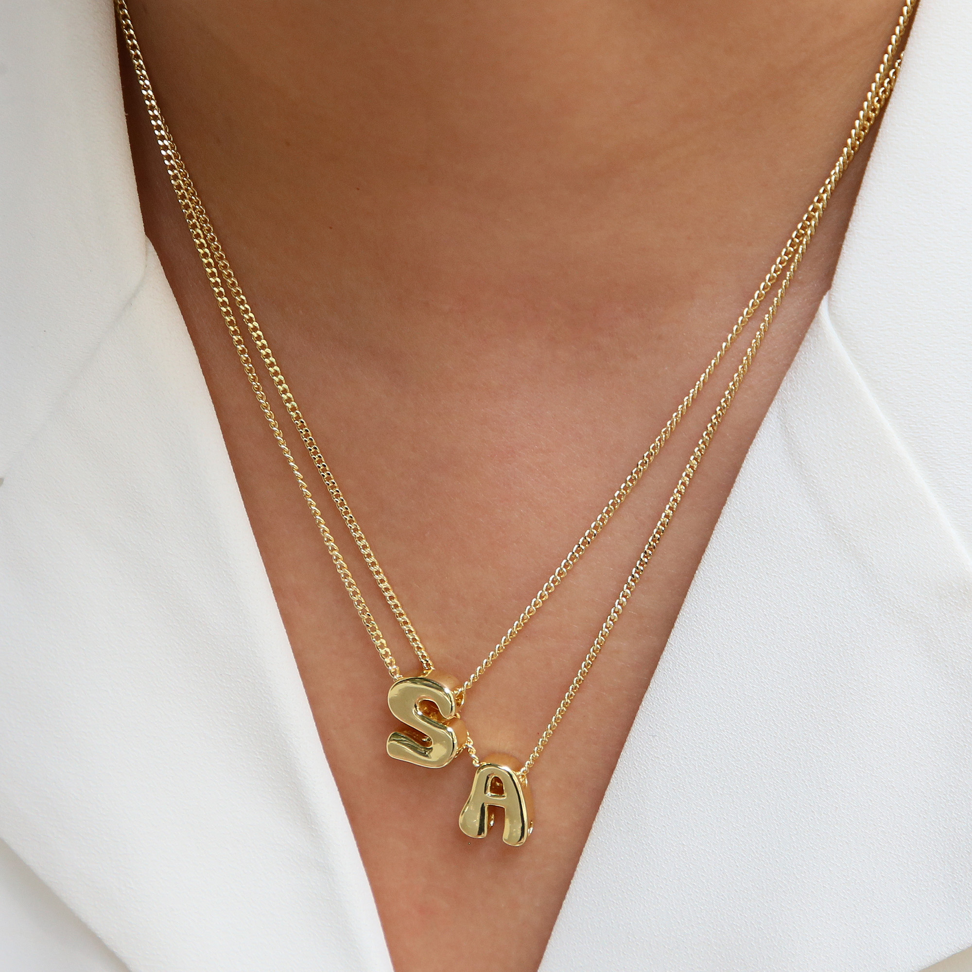 Initial Letter Pendant Necklaces