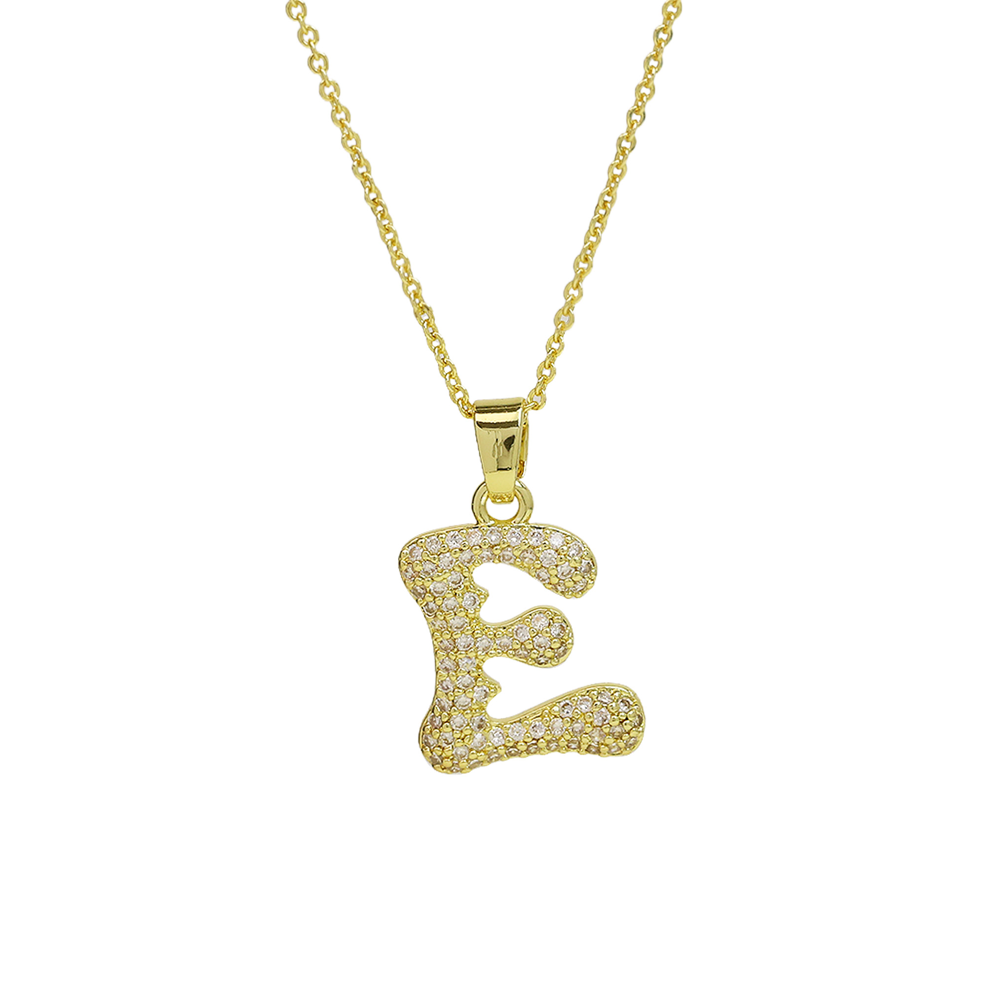 Small  Heart CZ  Initial Pendant Necklace