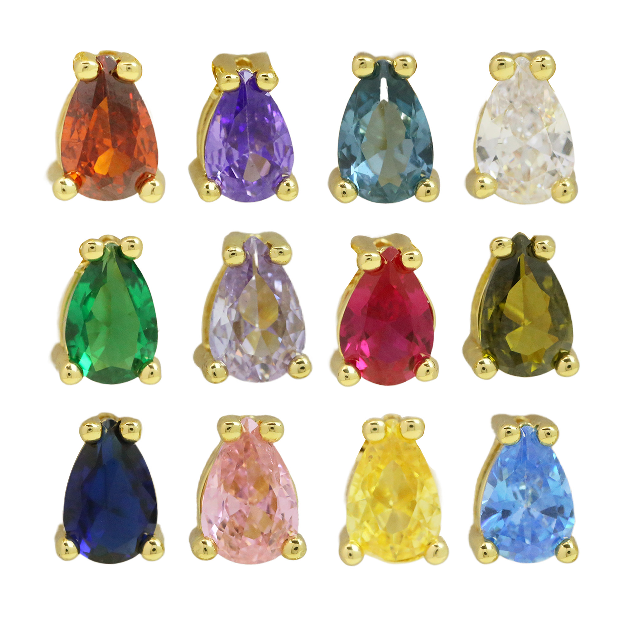 12 Month Birth Stone Water Drop Pendant