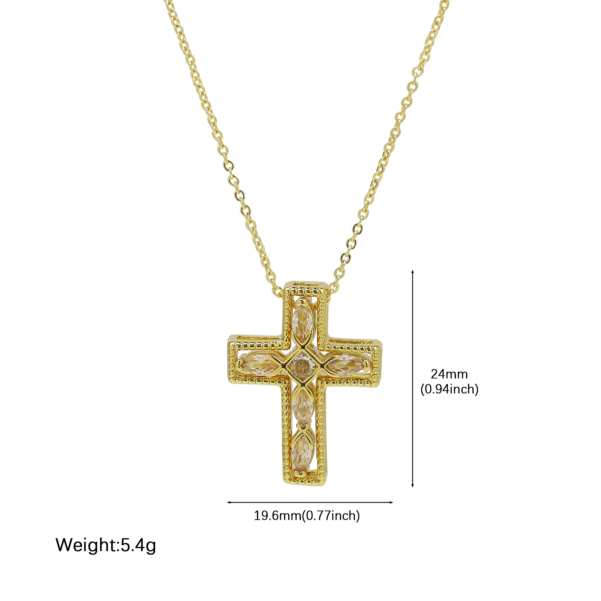 Detachable Cross Pendant Necklace