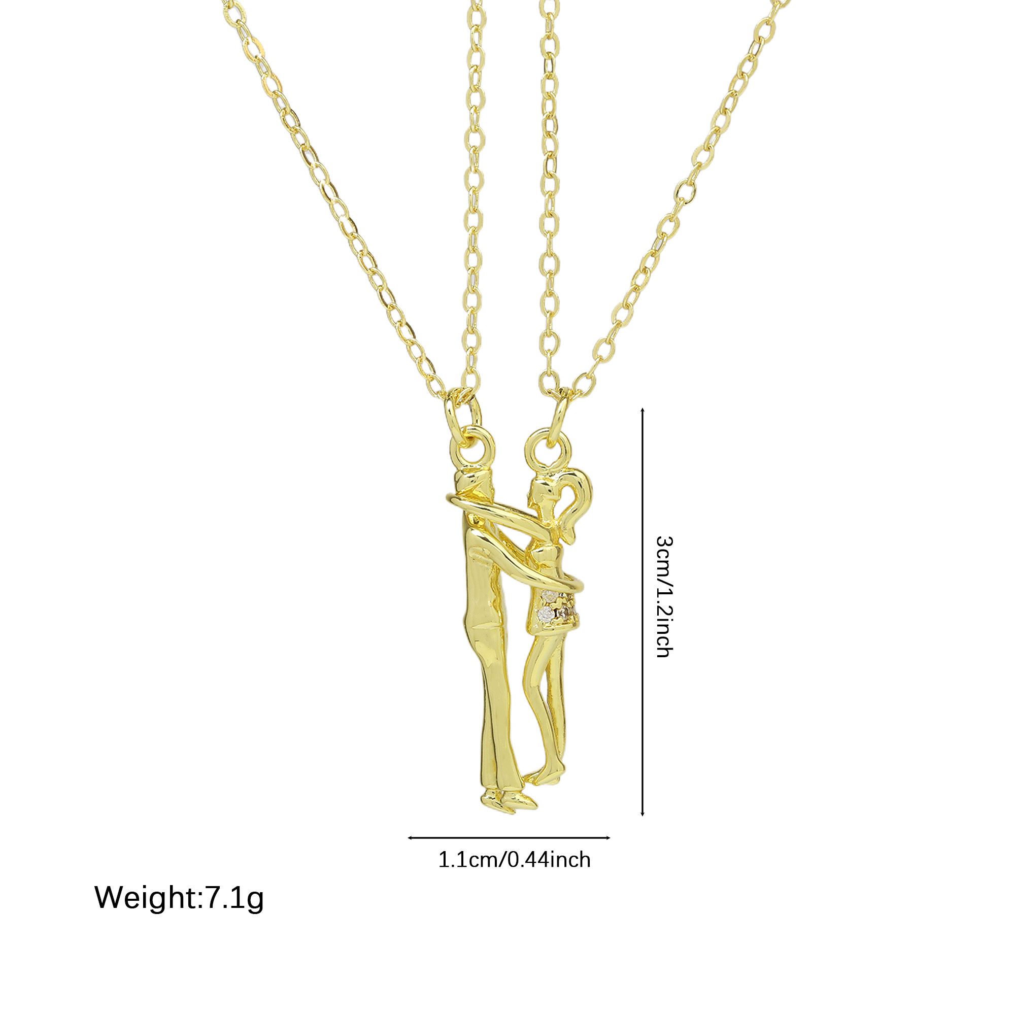 Hug Couple Pendant Necklace