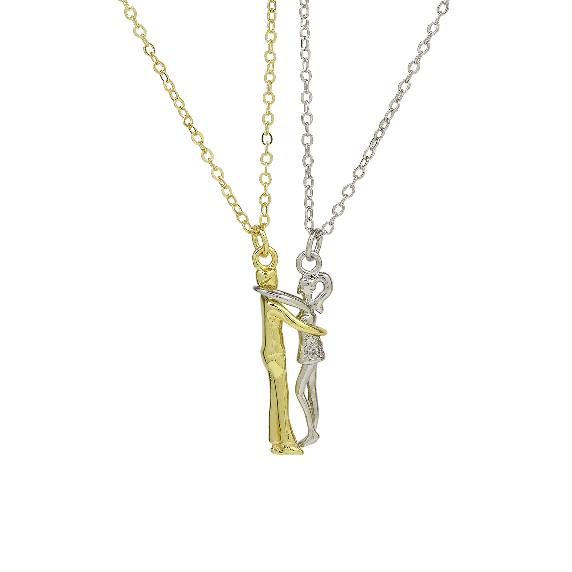 Hug Couple Pendant Necklace