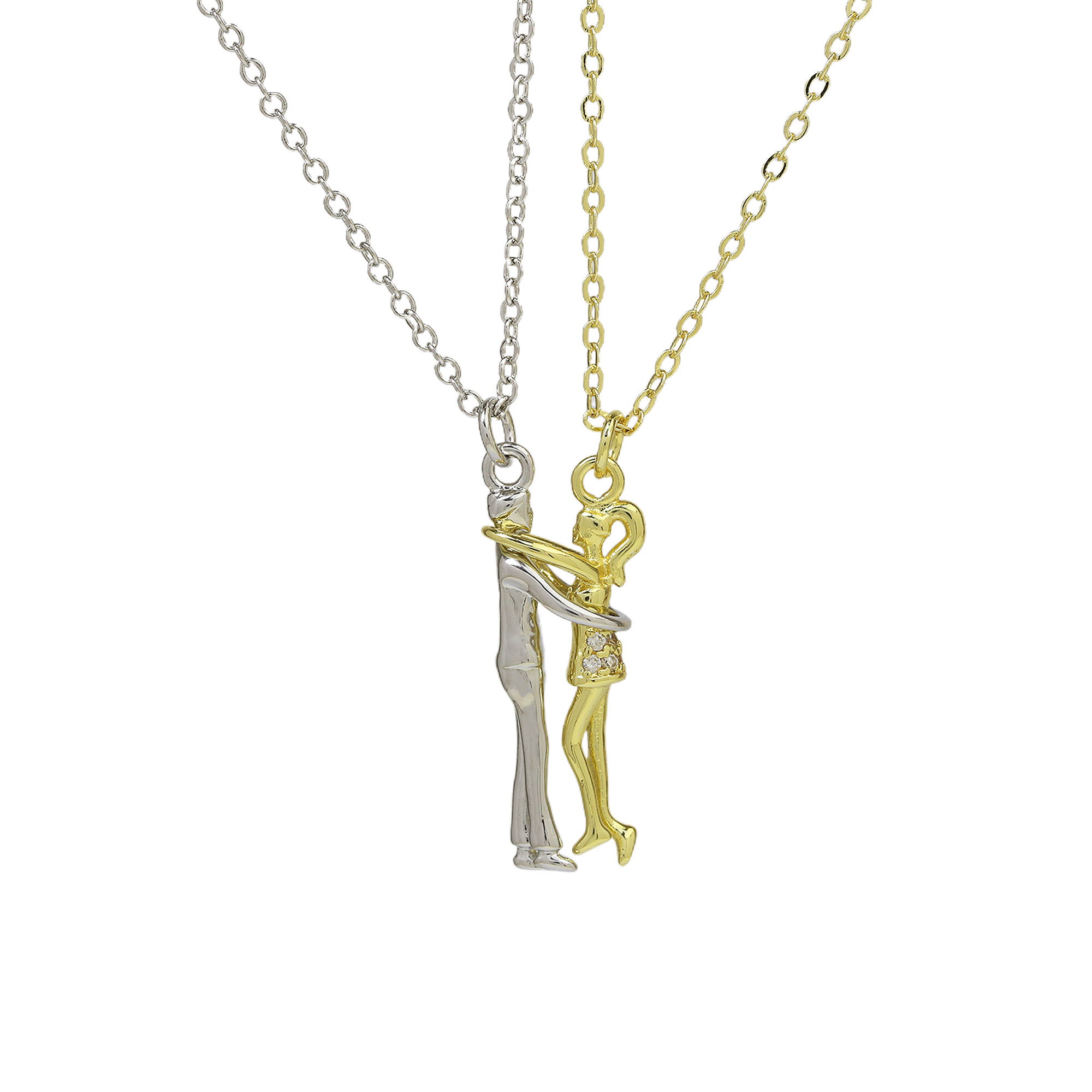 Hug Couple Pendant Necklace