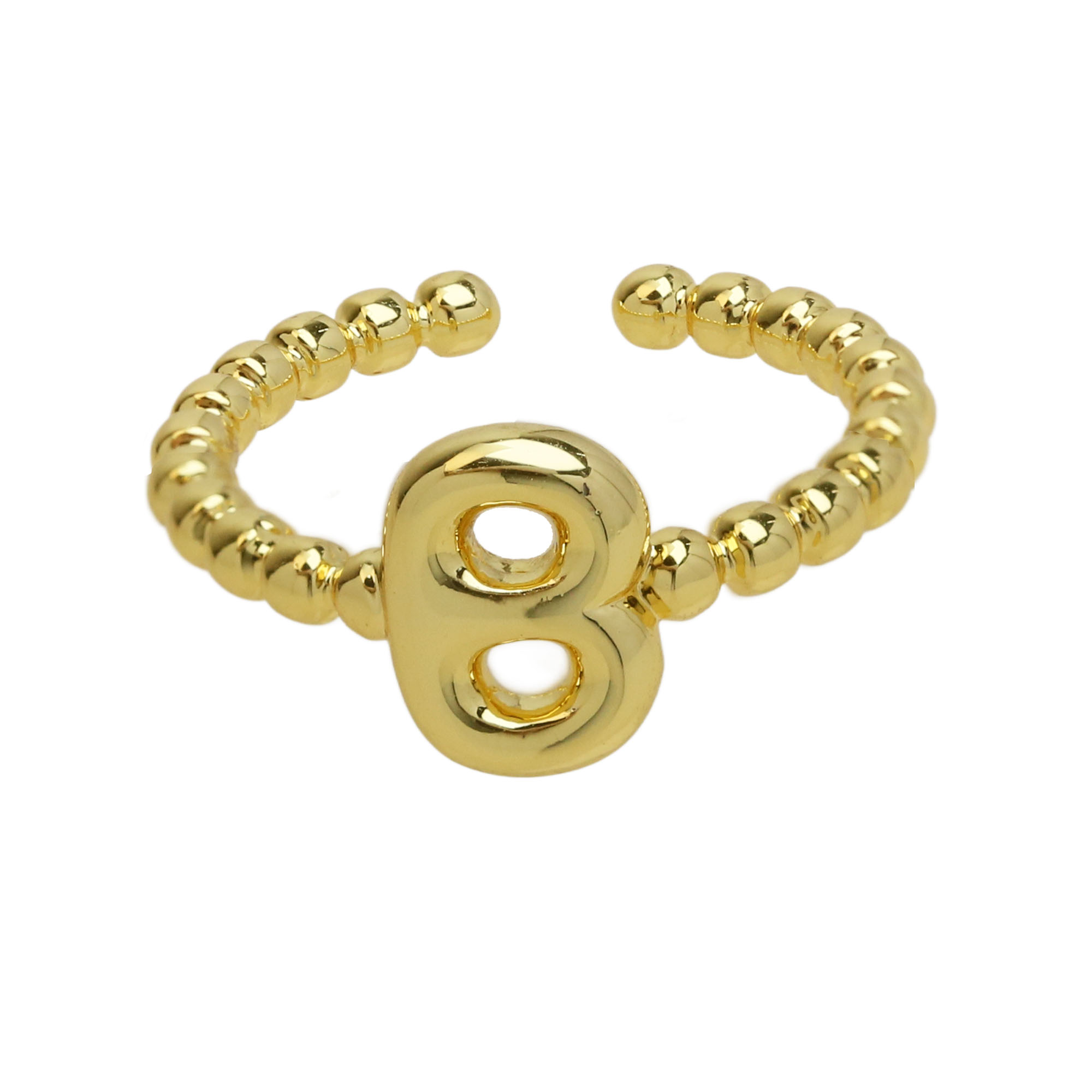 Glossy Bubble Initial Letter Alphabet Rings