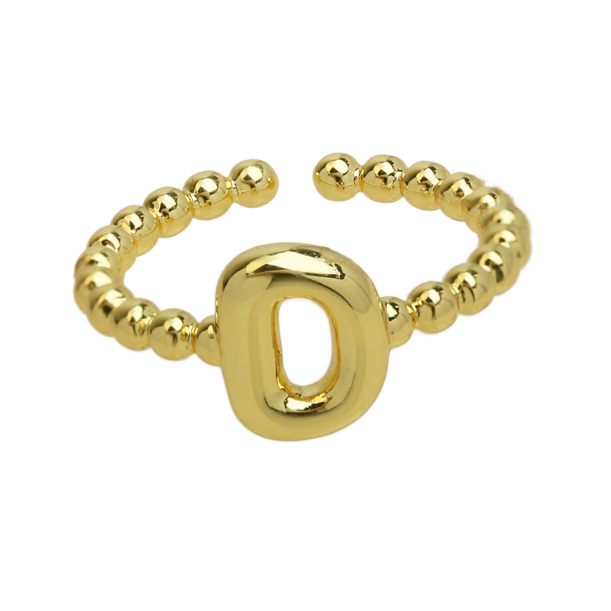 Glossy Bubble Initial Letter Alphabet Rings
