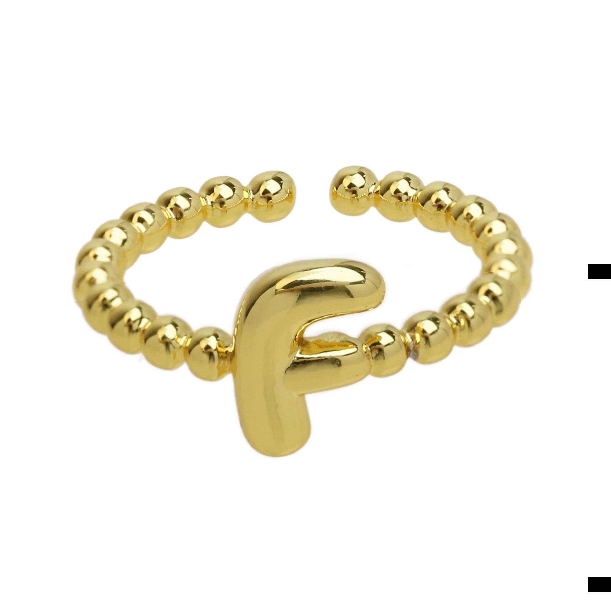 Glossy Bubble Initial Letter Alphabet Rings