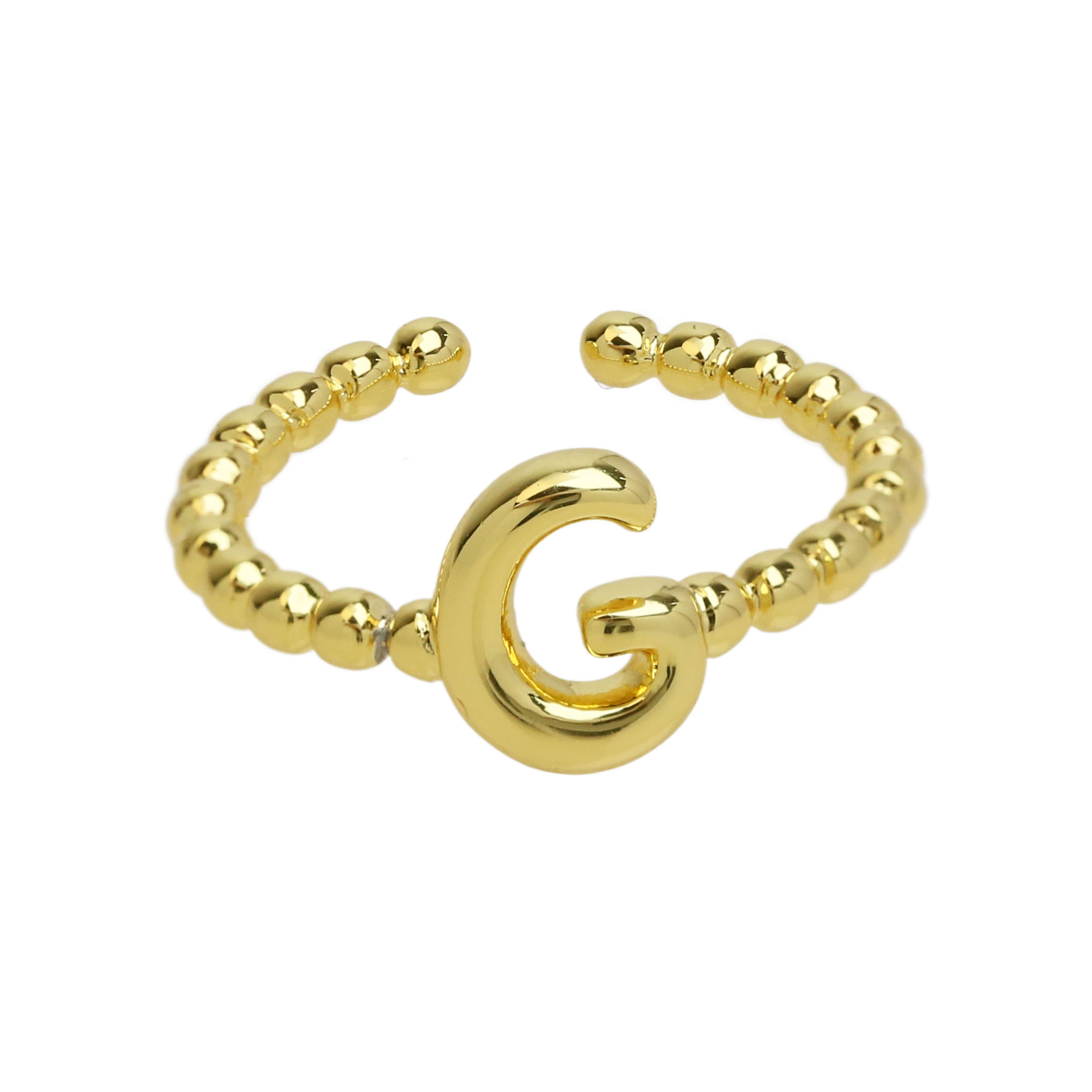 Glossy Bubble Initial Letter Alphabet Rings