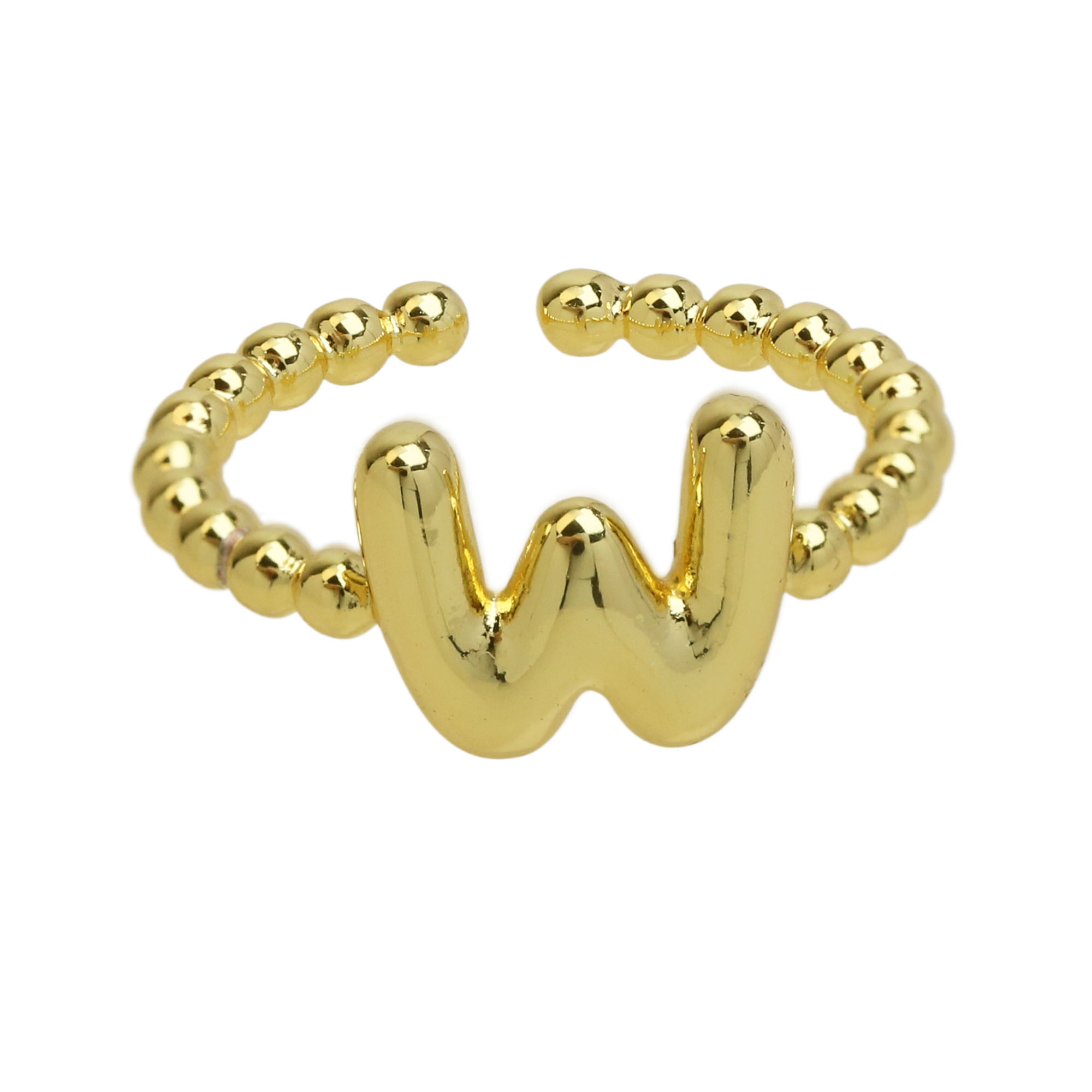 Glossy Bubble Initial Letter Alphabet Rings