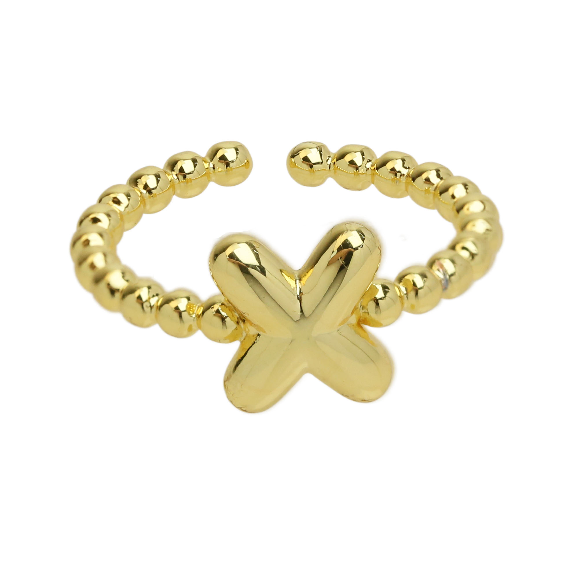 Glossy Bubble Initial Letter Alphabet Rings