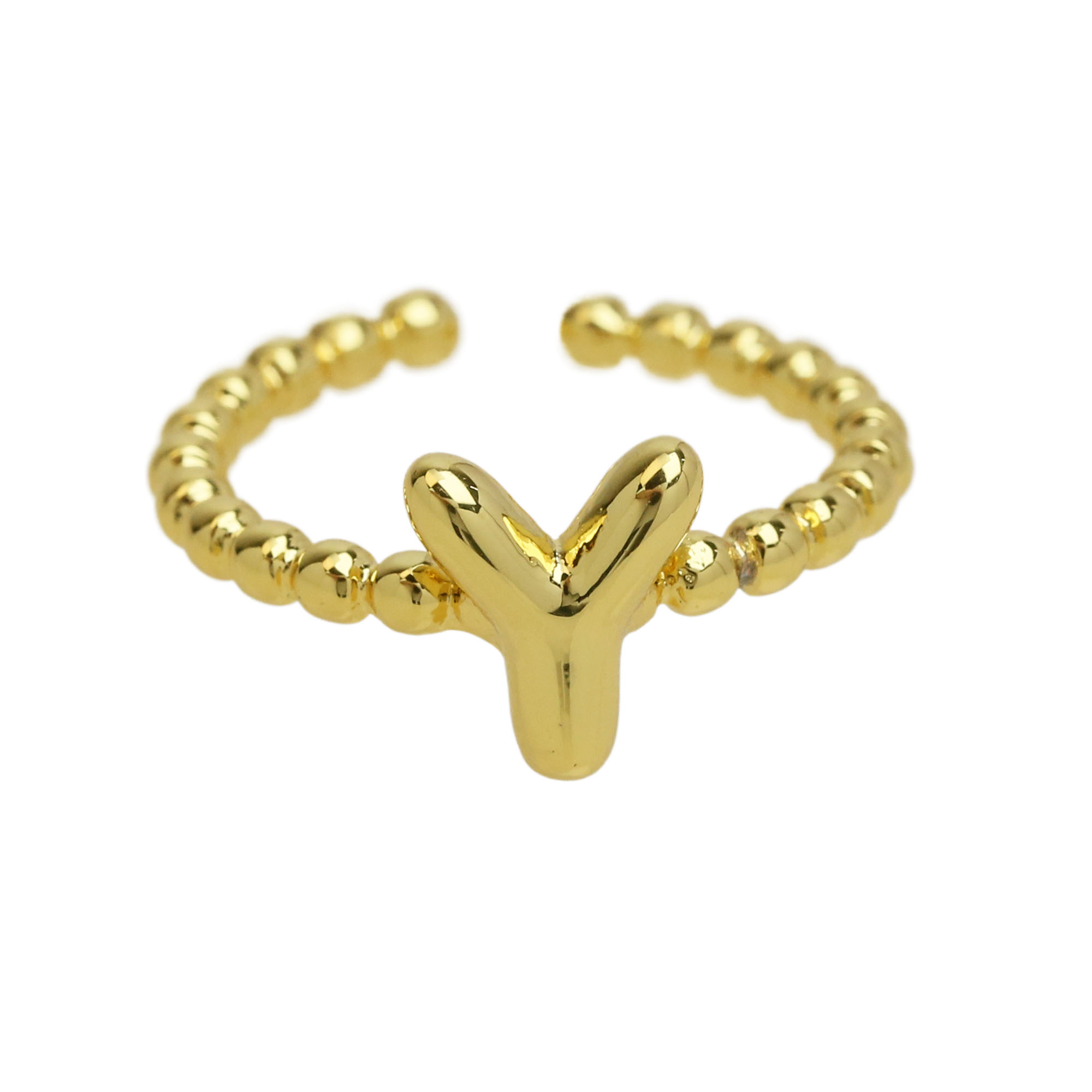 Glossy Bubble Initial Letter Alphabet Rings