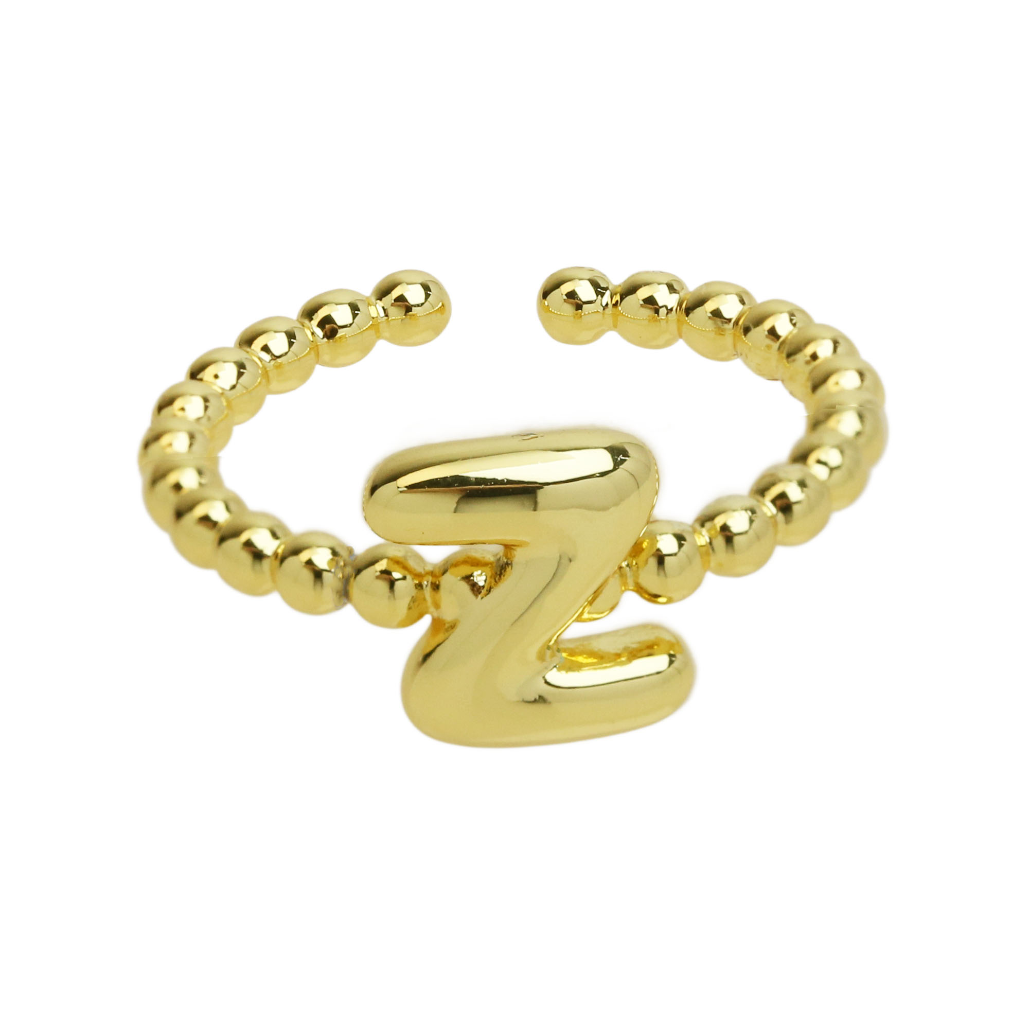 Glossy Bubble Initial Letter Alphabet Rings