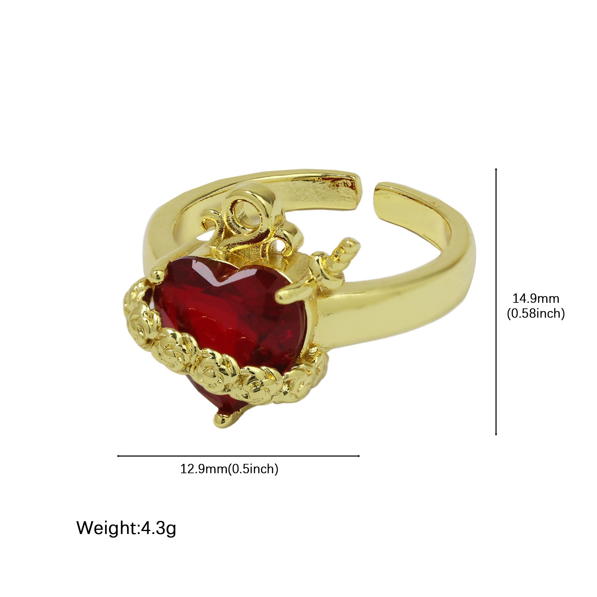 Gold Plated Heart Rings