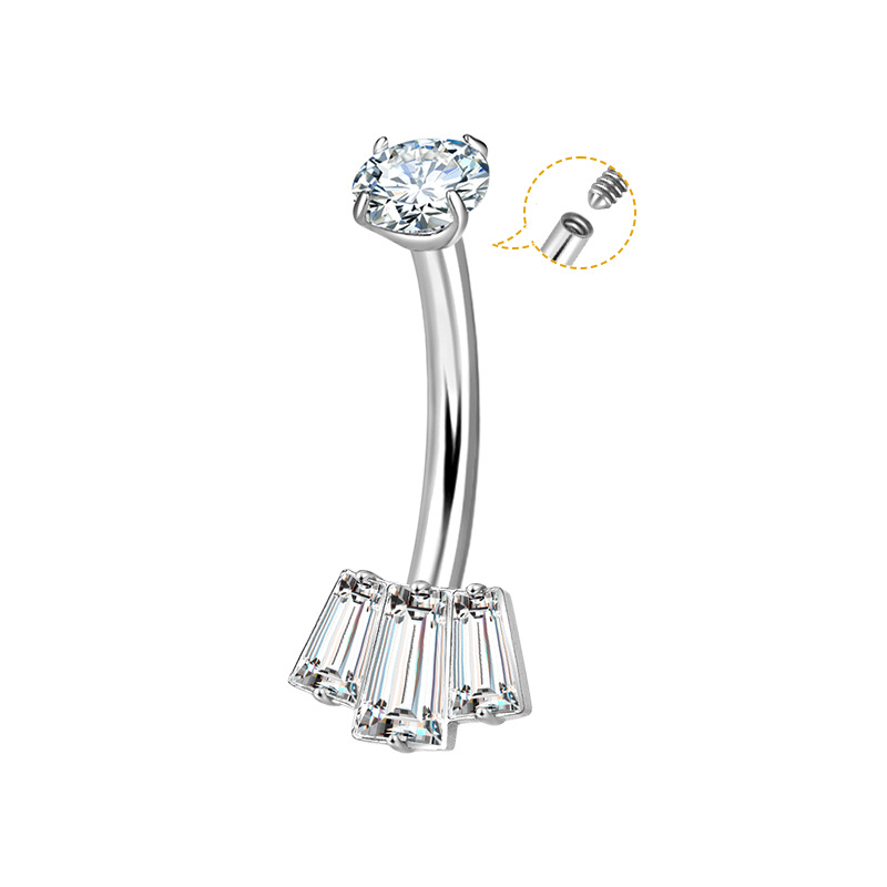 F136 Moon Round Zircon Belly Rings