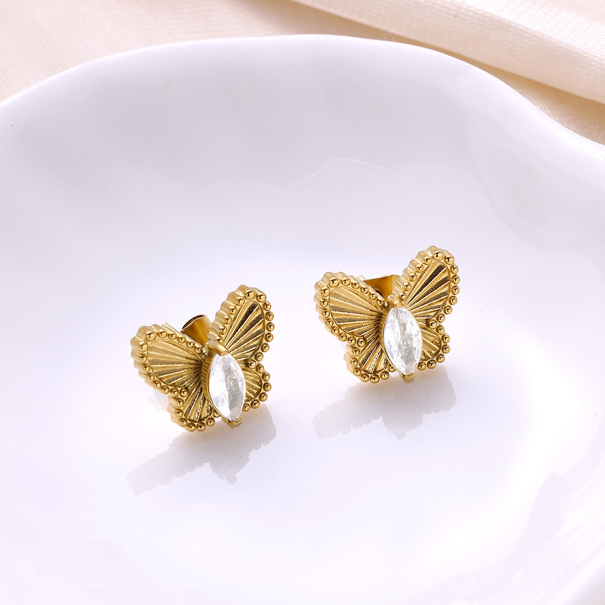Butterfly Pearl Geometric Earrings