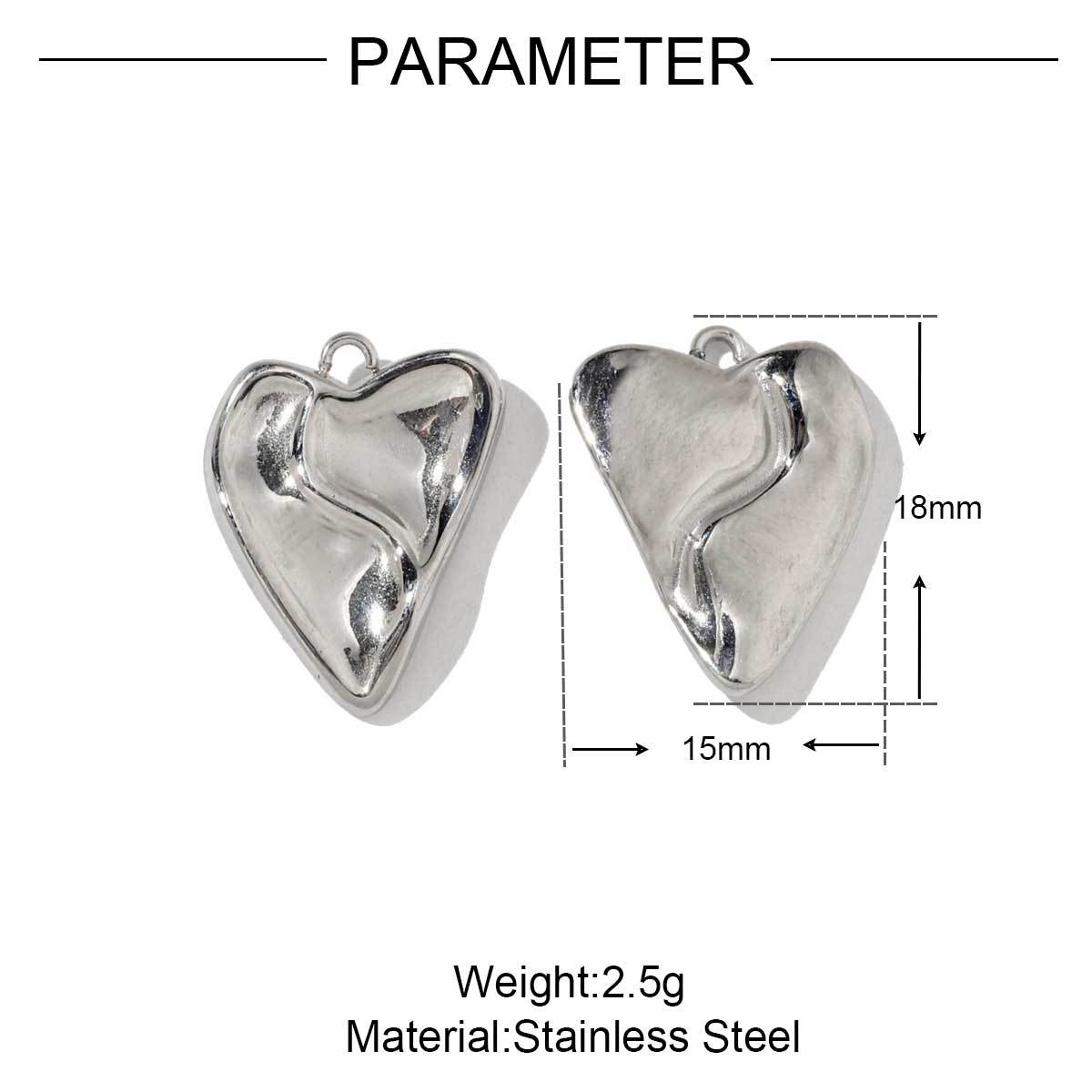 Metal Wind Heart Lock Clouds Stainless Steel Charms
