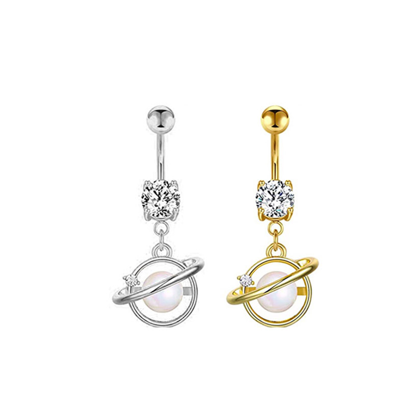 Planet Colorful Stars Moon Belly Piercing
