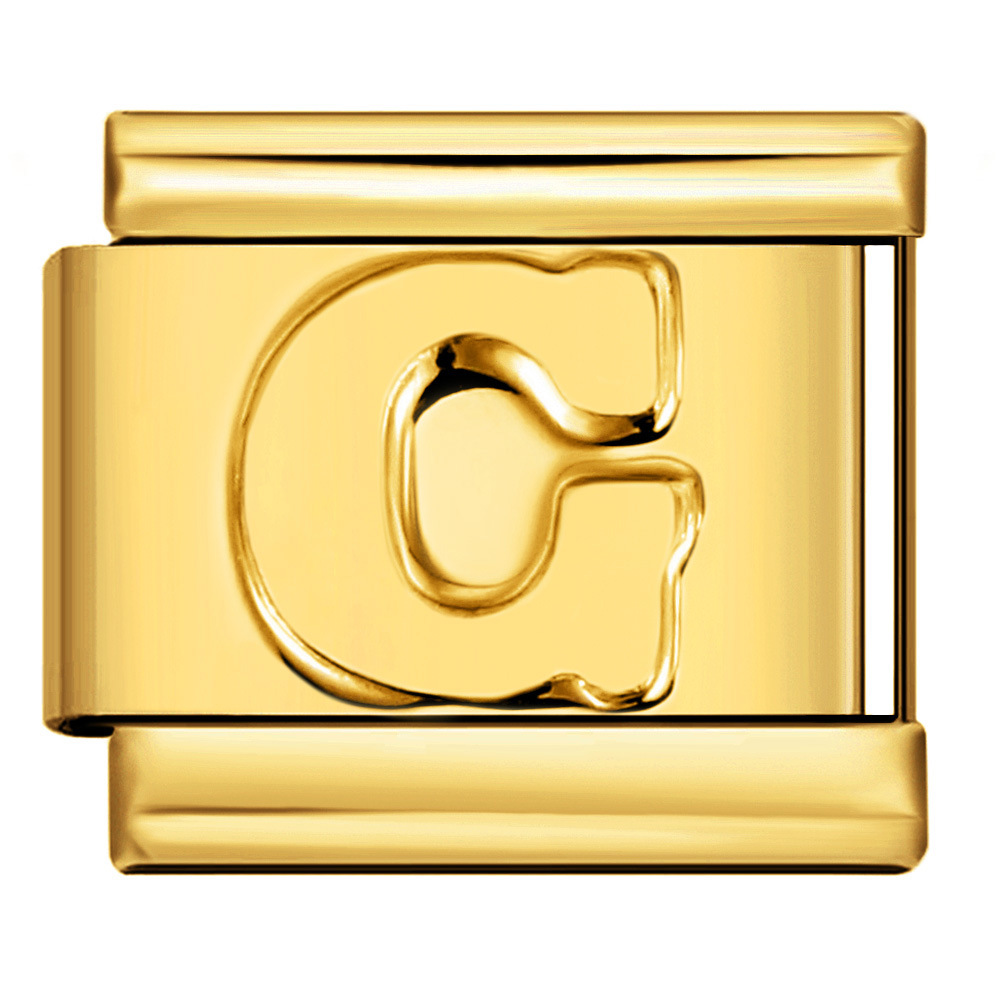 Gold Letter Italian Bracelet Stainless Steel DIY