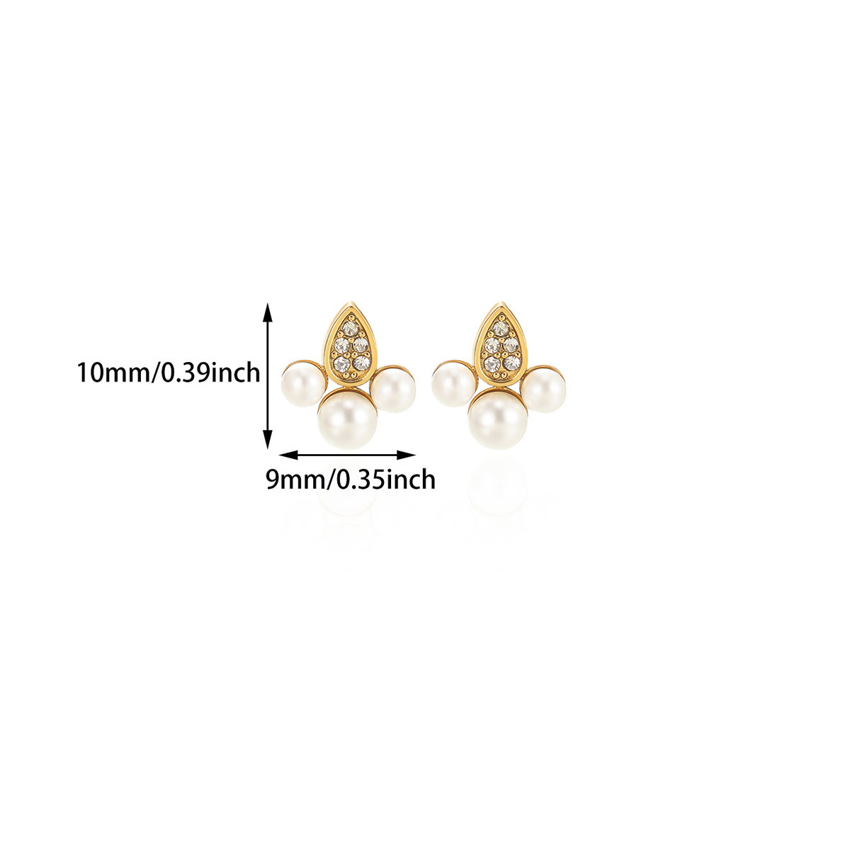 Irregular Geometry Butterfly Pearl Earrings