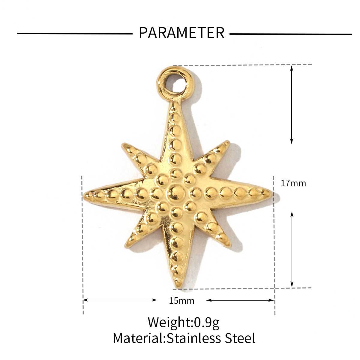 Sun Crescent Eye Stars Turtle Fish Stainless Steel Charms