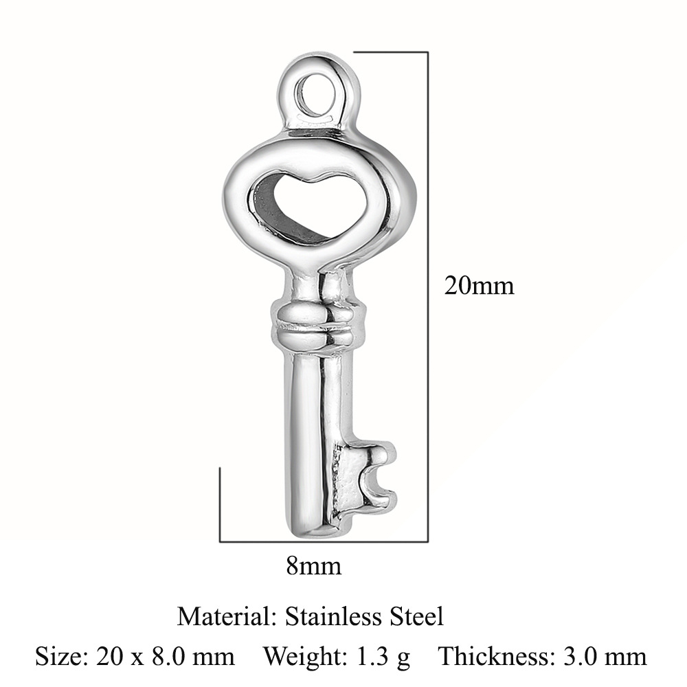 Heart Key Infinity Symbol Stainless Steel Charms