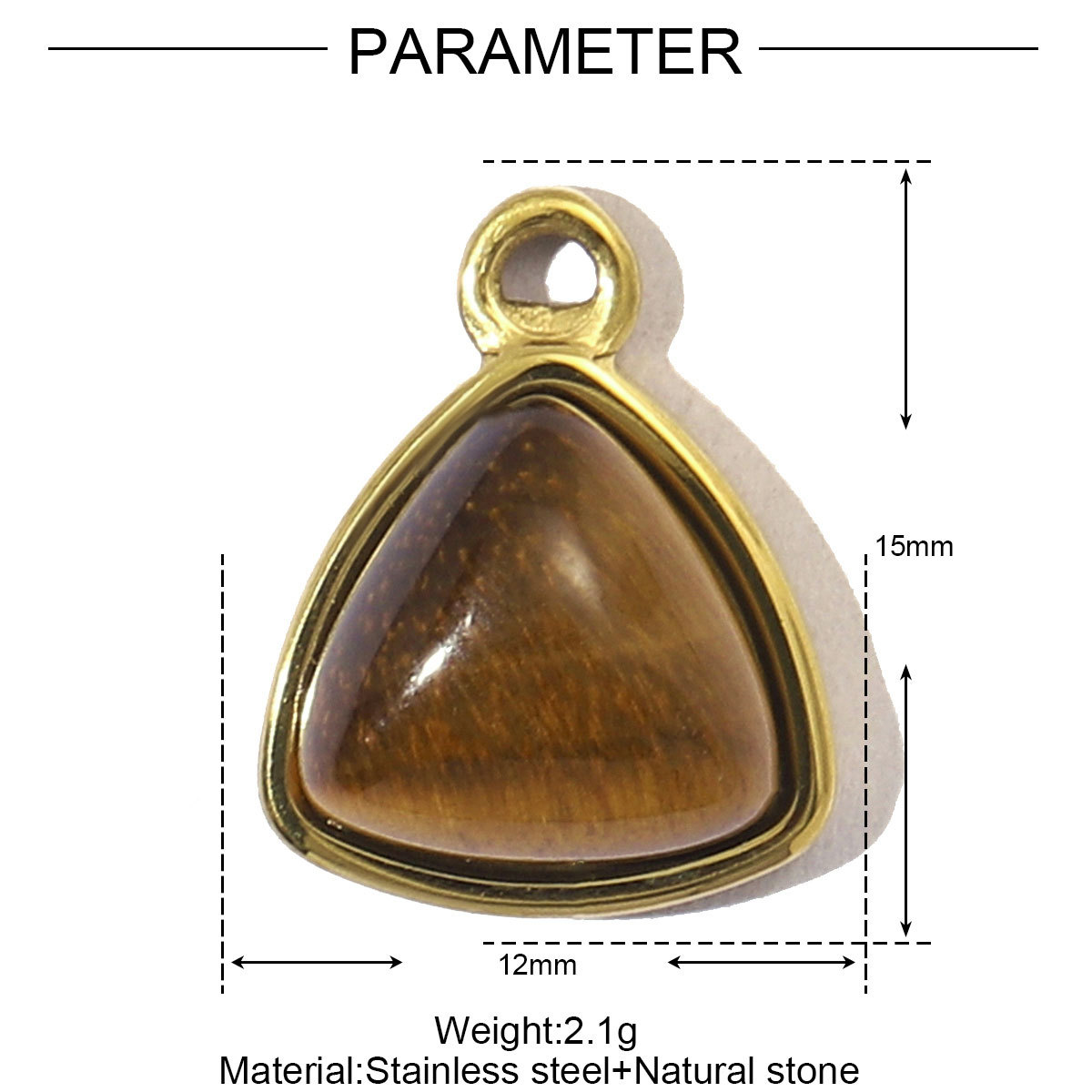 Natural Stone Geometric Stainless Steel Charms