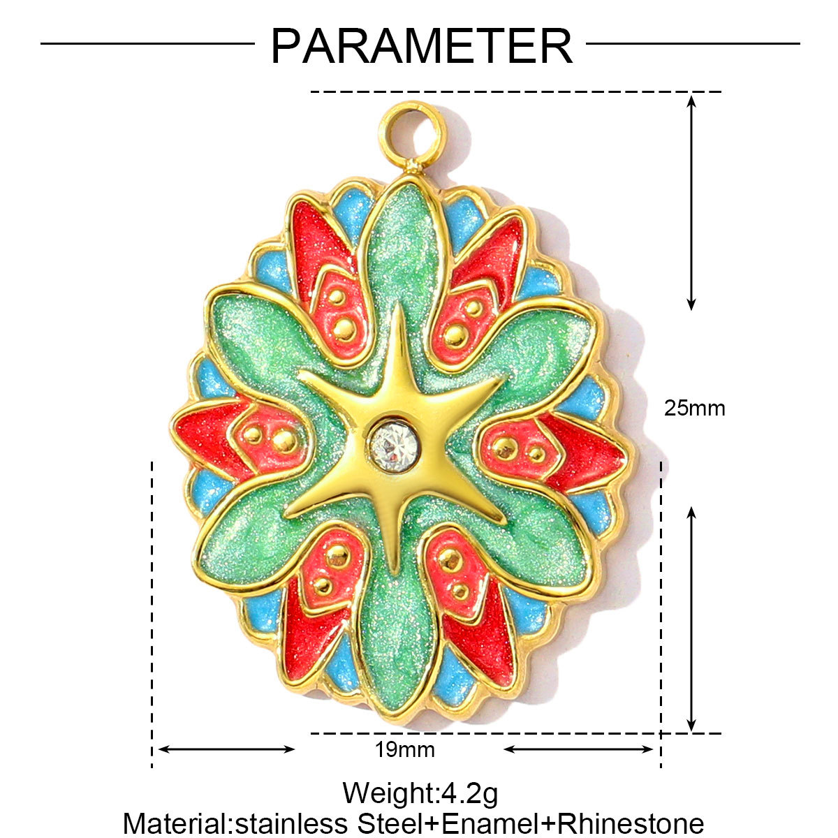 Four-leaf Clover Lotus Love Wings Stainless Steel Charms