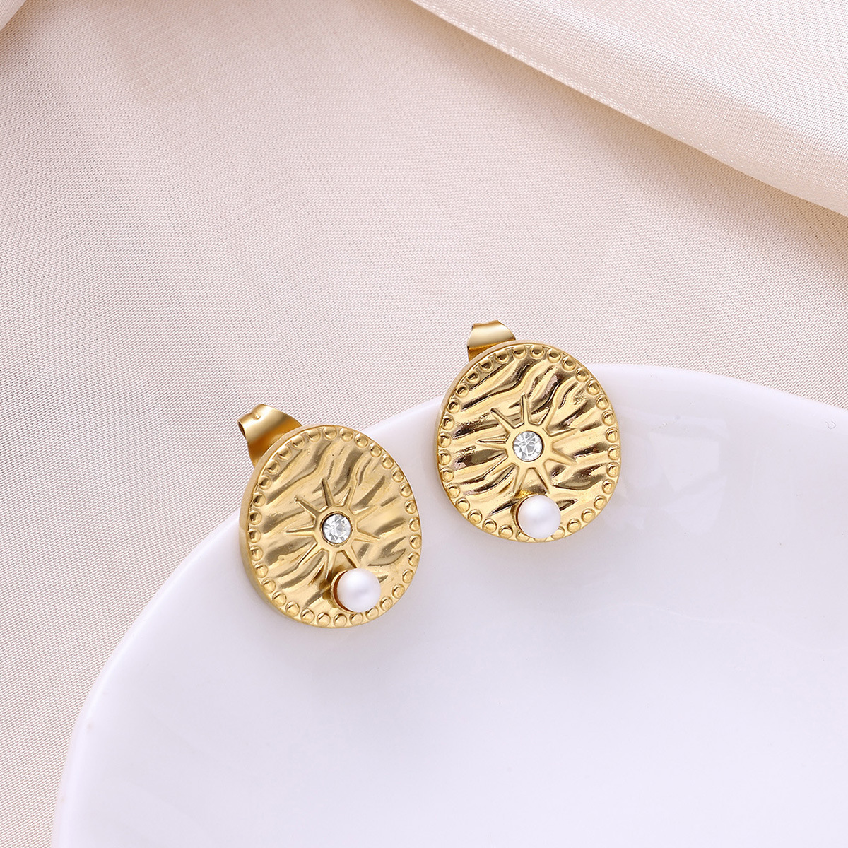 Butterfly Pearl Geometric Earrings